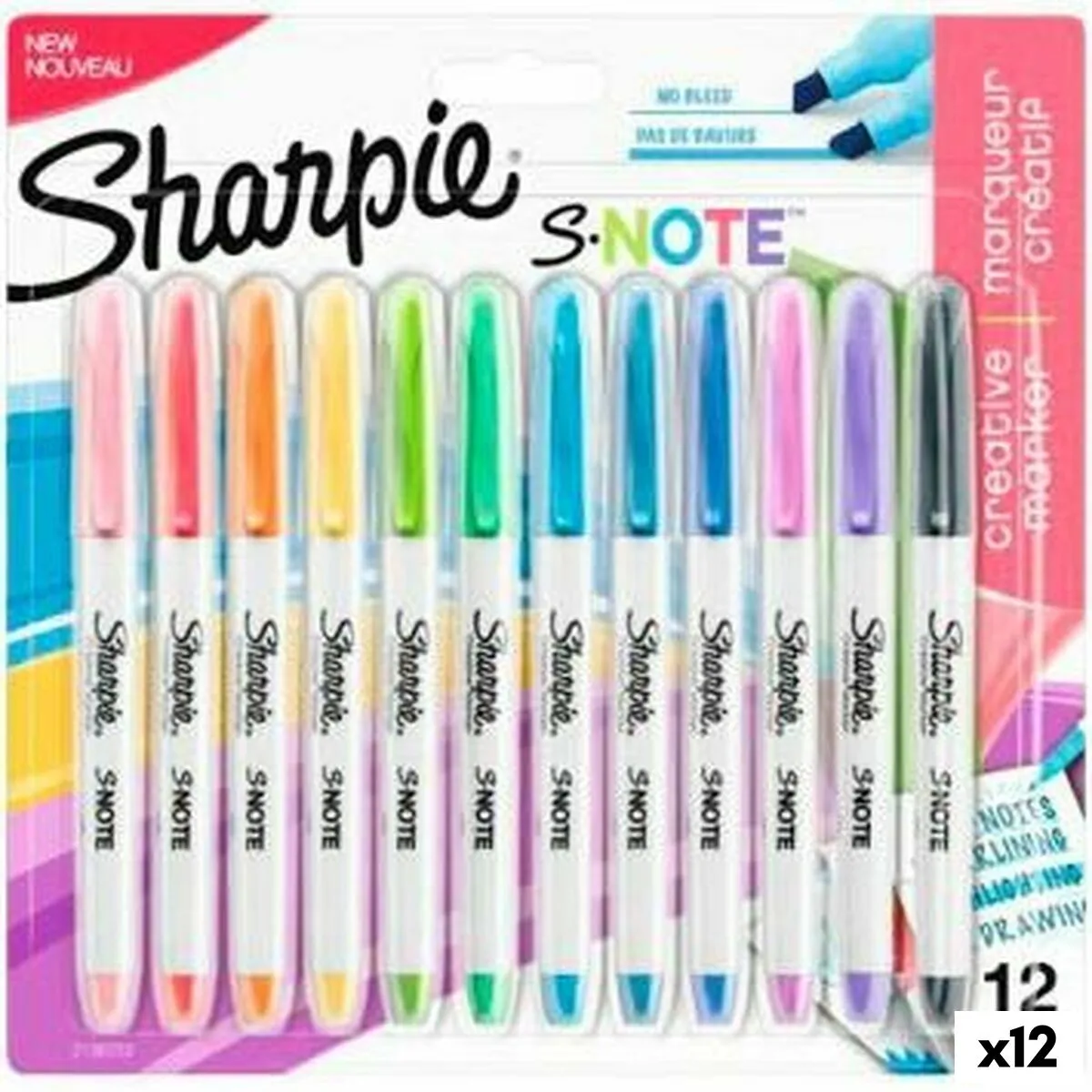 Set di Pennarelli Sharpie S-Note Multicolore 12 Pezzi 1-3 mm (12 Unità)