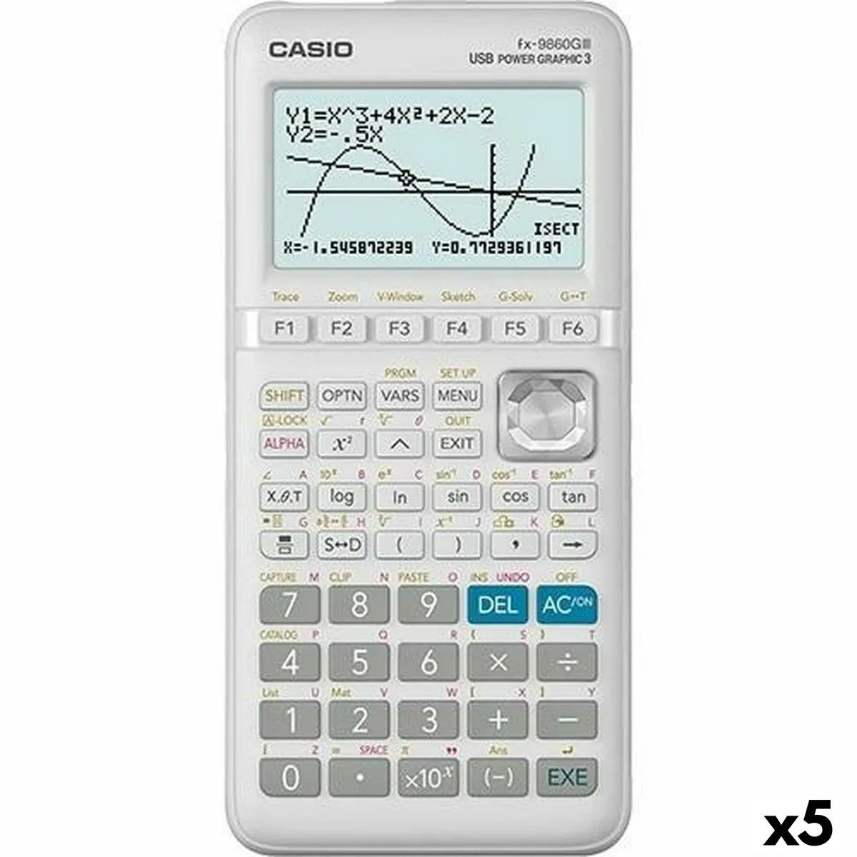 Calcolatrice grafica Casio FX-9860G II Bianco (5 Unità)