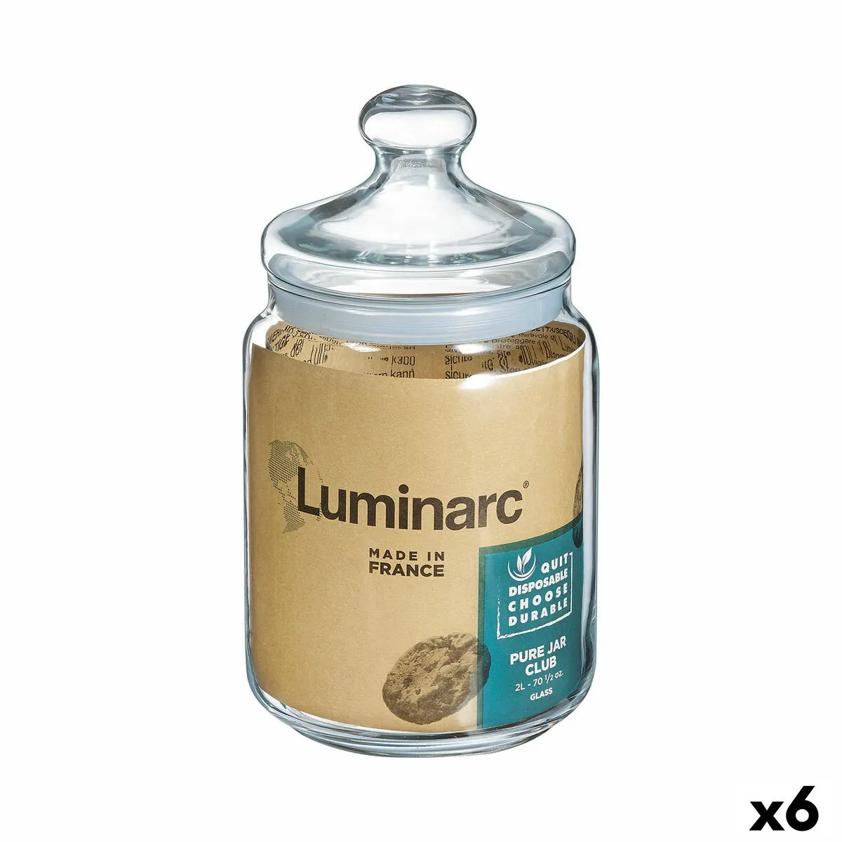 Vaso Luminarc Club Trasparente Vetro 2 L (6 Unità)