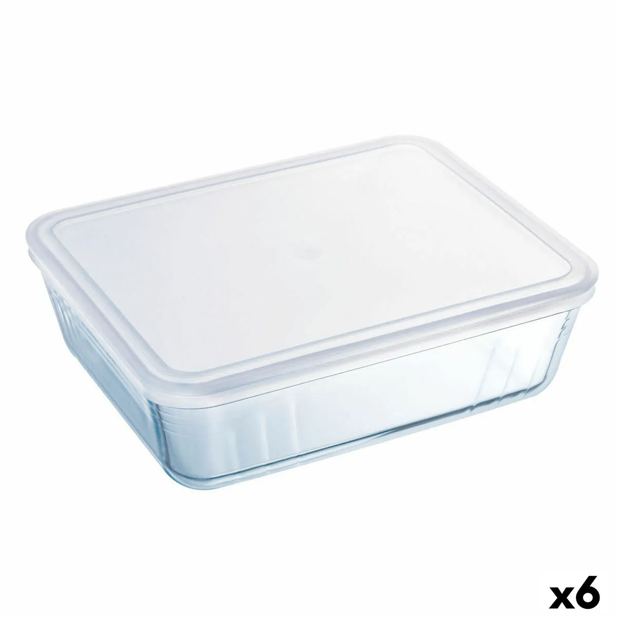 Portapranzo Rettangolare con Coperchio Pyrex Cook & Freeze 19 x 14 x 5 cm 800 ml Trasparente Silicone Vetro (6 Unità)