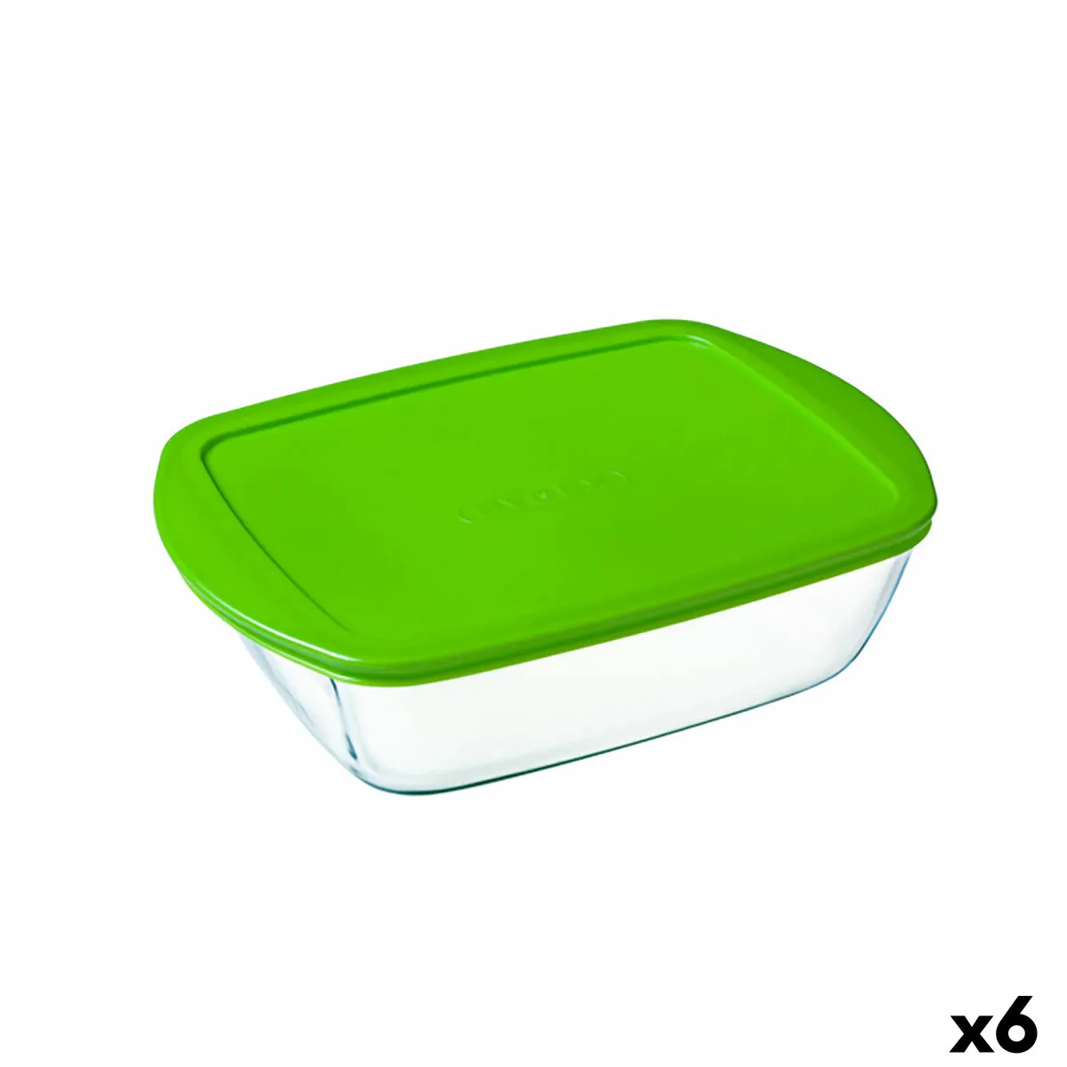 Portapranzo Rettangolare con Coperchio Pyrex Cook & Store Verde 1,1 L 23 x 15 x 7 cm Silicone Vetro (6 Unità)