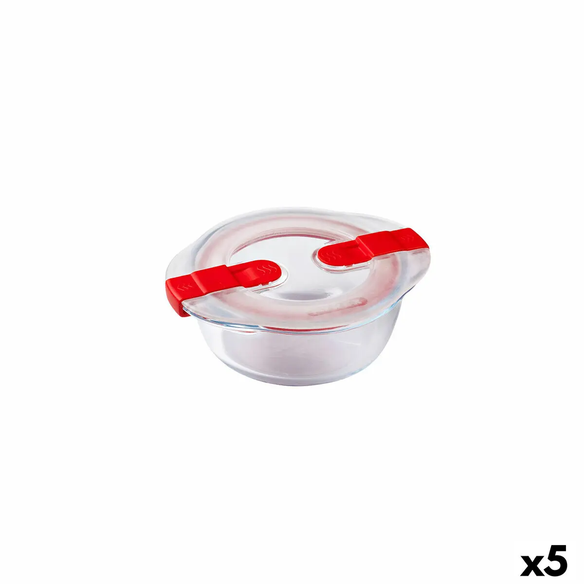 Porta pranzo Ermetico Pyrex Cook & Heat 15 x 12 x 5 cm 350 ml Trasparente Vetro (5 Unità)