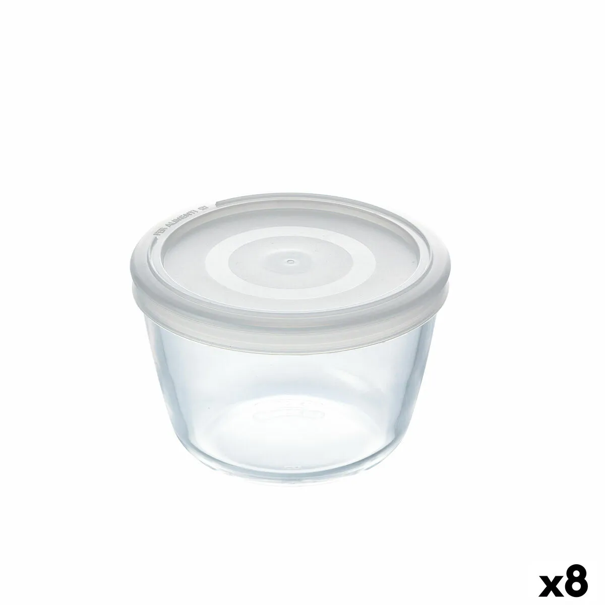 Porta Pranzo Rotondo con Coperchio Pyrex Cook&freeze 600 ml 12 x 12 x 9 cm Trasparente Vetro Silicone (8 Unità)