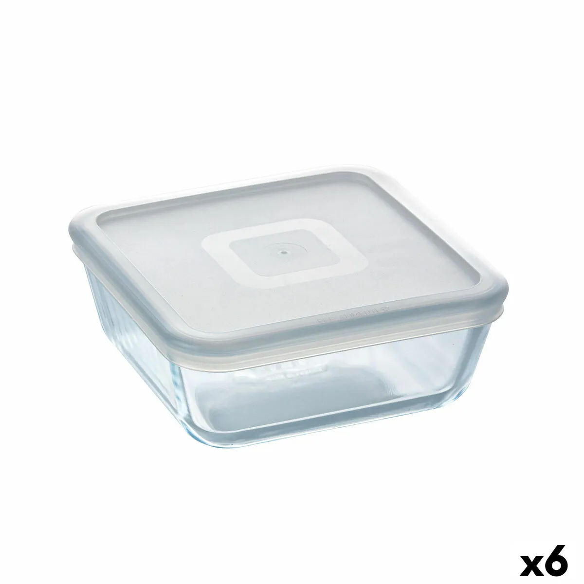 Porta Pranzo Quadrato con Coperchio Pyrex Cook&freeze 850 ml 14 x 14 cm Trasparente Vetro Silicone (6 Unità)