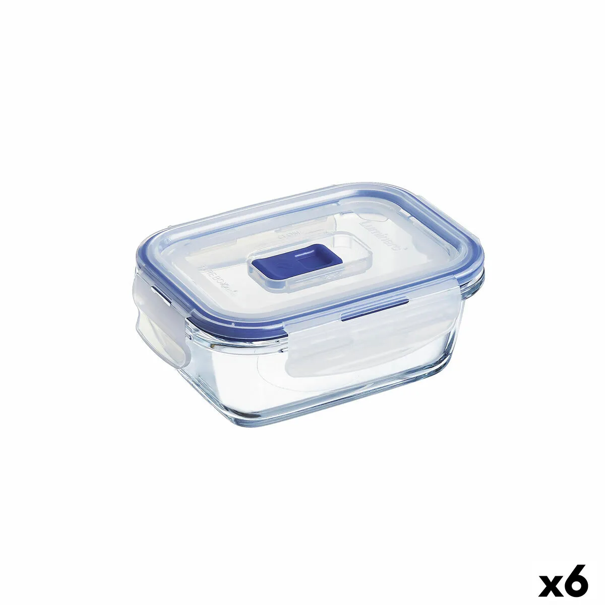 Porta pranzo Ermetico Luminarc Pure Box Active 380 ml 12 x 9 cm Bicolore Vetro (6 Unità)