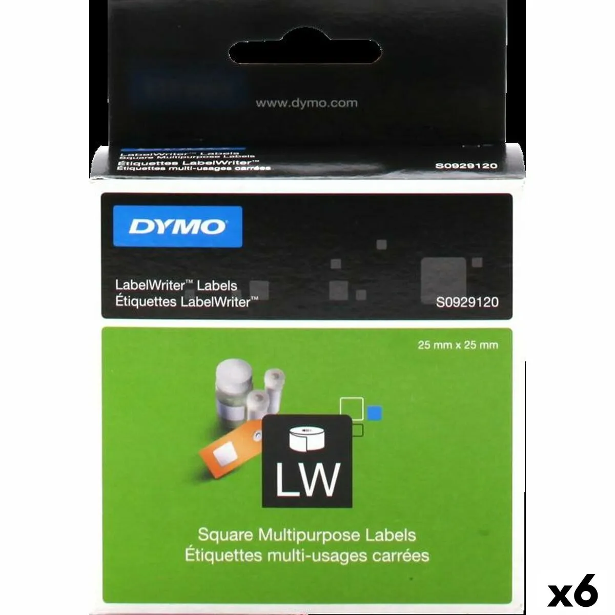 Avvolgitore a nastro Dymo LabelWriter 25 x 25 mm Bianco Etichette (6 Unità)