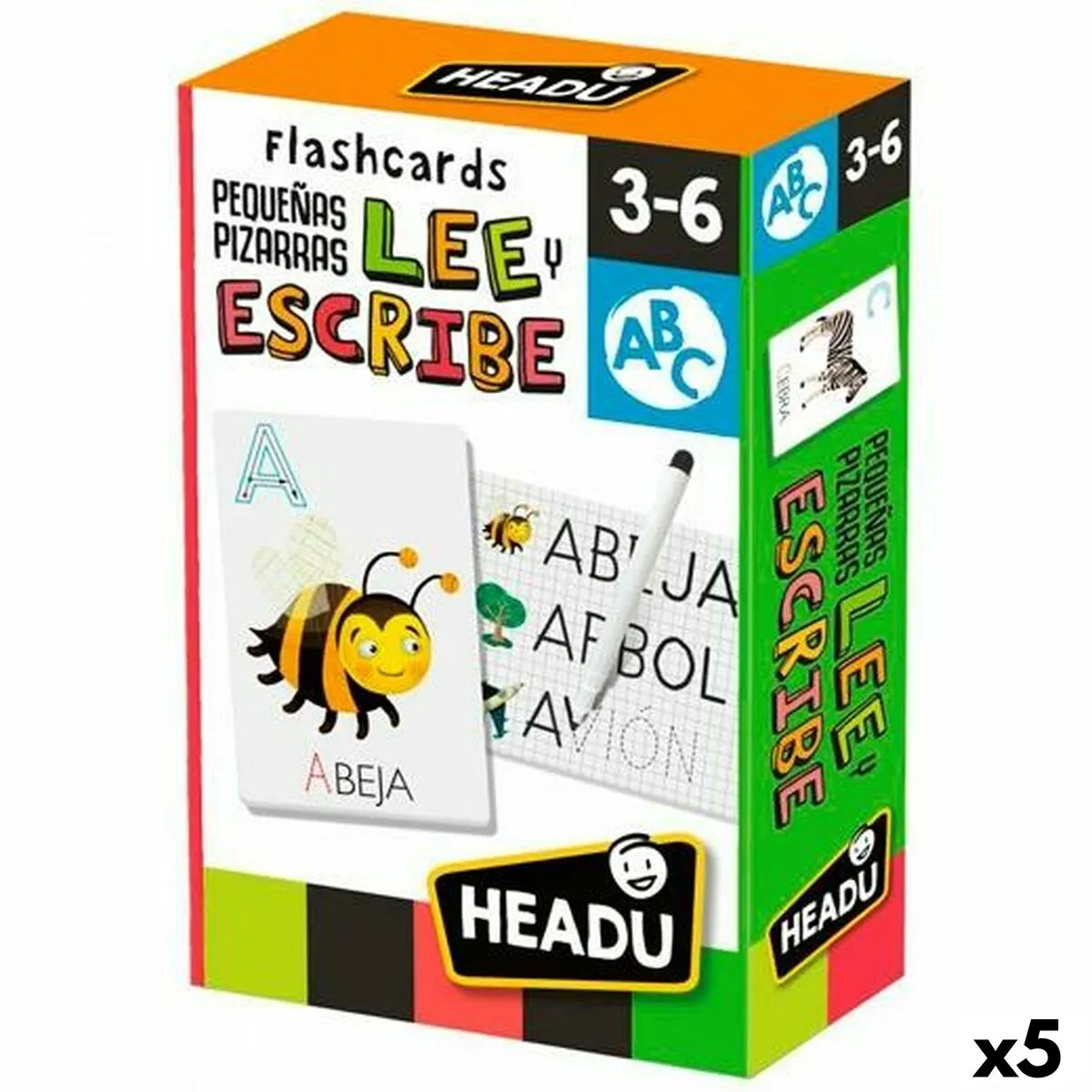 Gioco Educativo HEADU Flashcards Lee y Escribe Spagnolo (5 Unità)