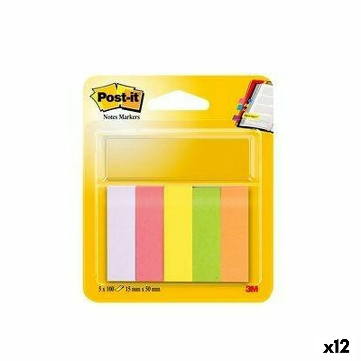 Note Adesive Post-it 47,6 x 47,6 mm Multicolore (12 Unità)