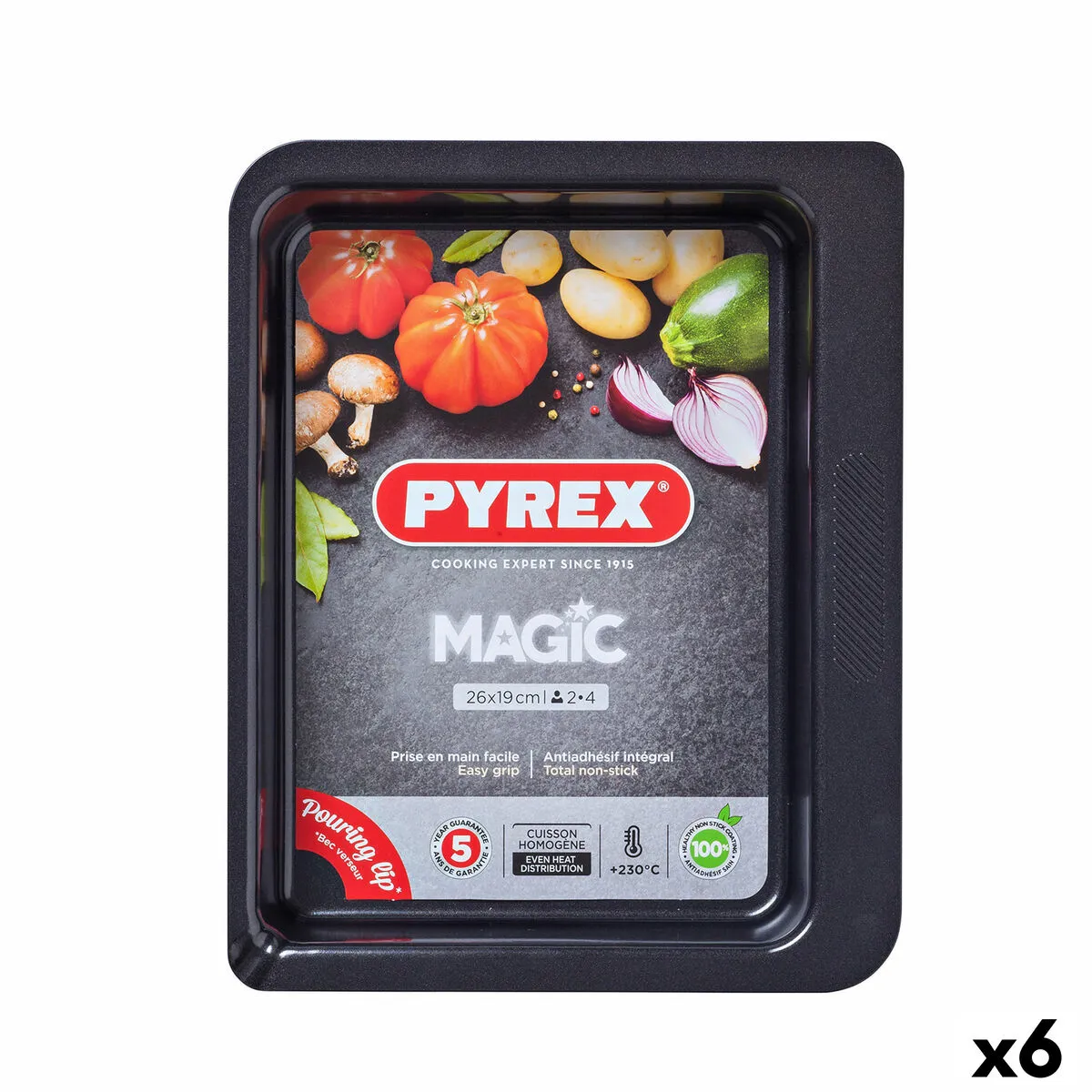 Pirofila da Forno Pyrex Magic Rettangolare 26 x 18 cm Metallo 6 Unità