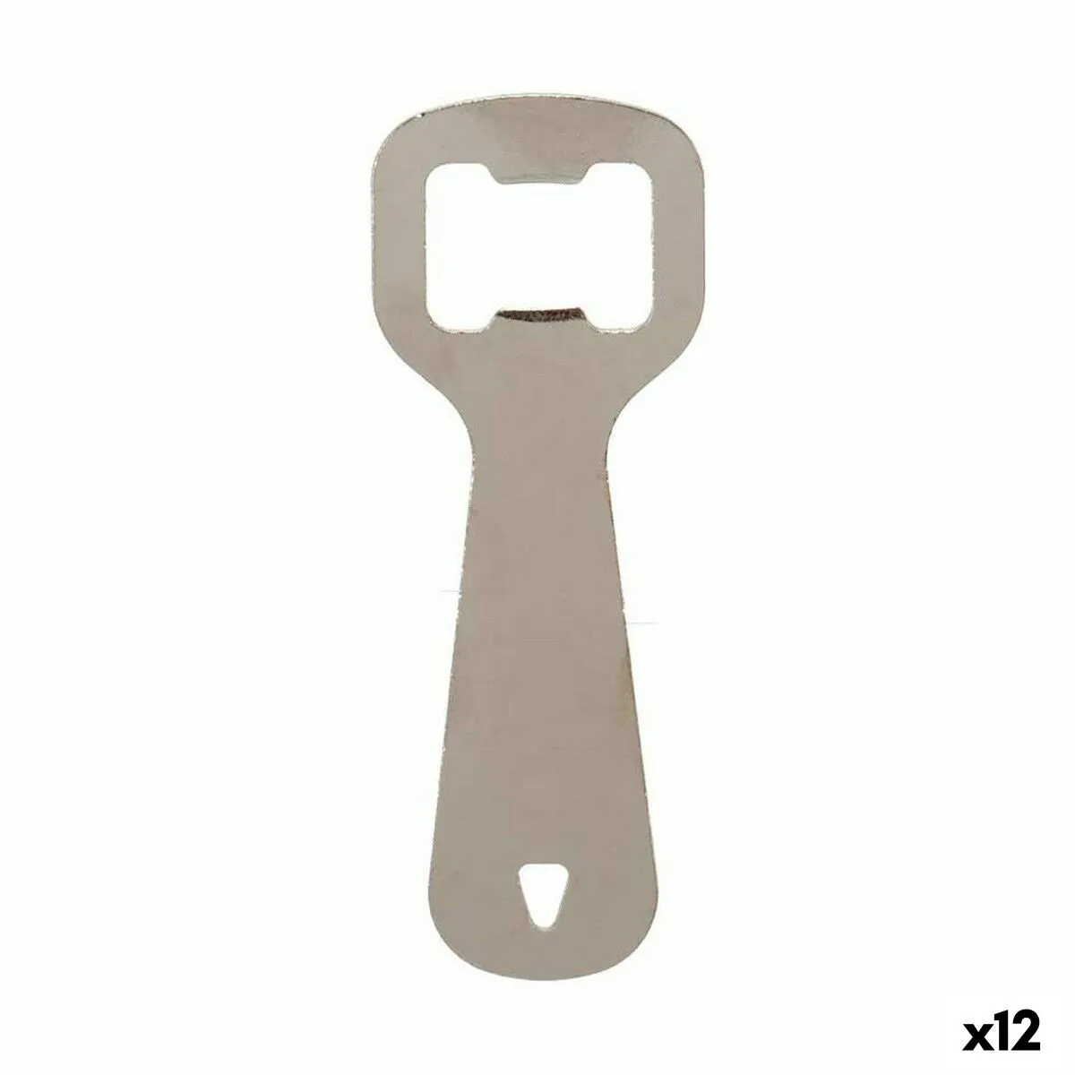 Apribottiglie Acciaio inossidabile 11 x 4 x 0,5 cm Argentato (12 Unità)