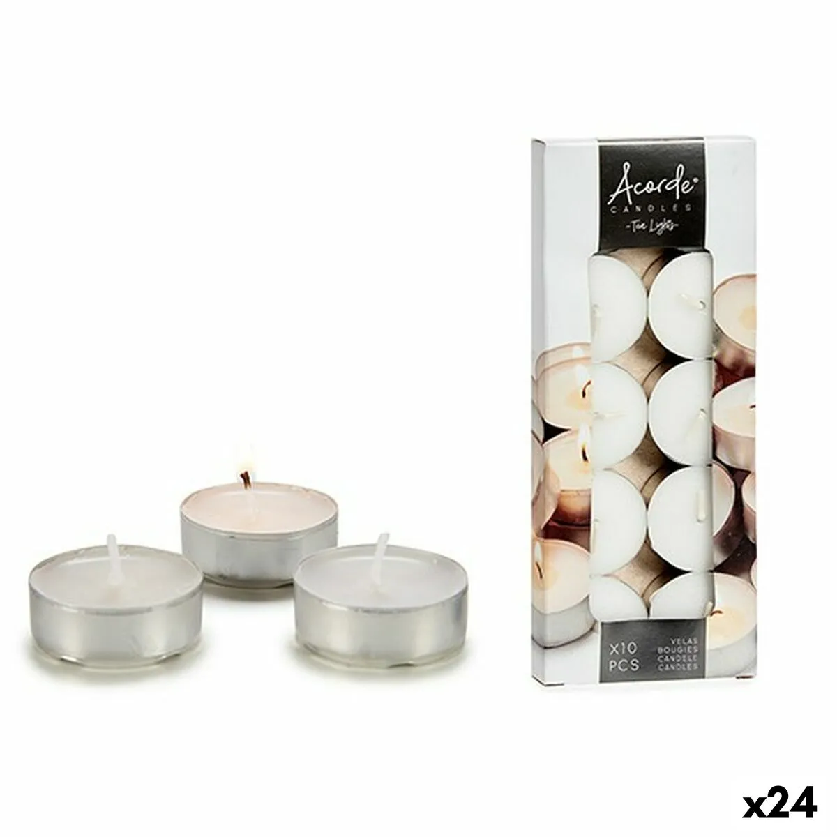 Set di Candele Bianco (24 Unità)