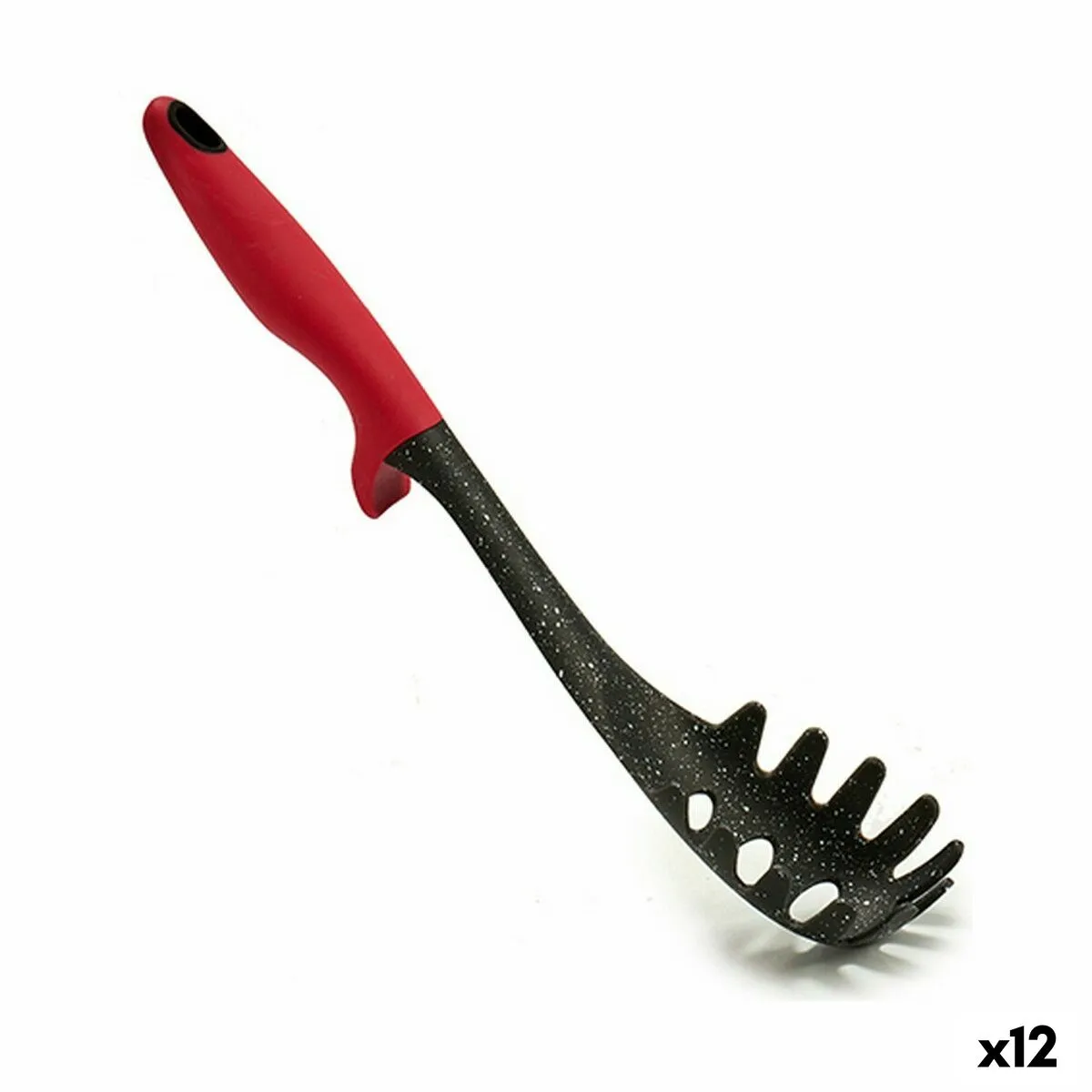 Cucchiaio per Servire la Pasta Nero Rosso Nylon 6 x 32 x 7 cm (12 Unità)