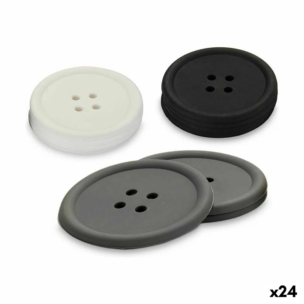 Sottobicchieri Pulsante Set Silicone (24 Unità)