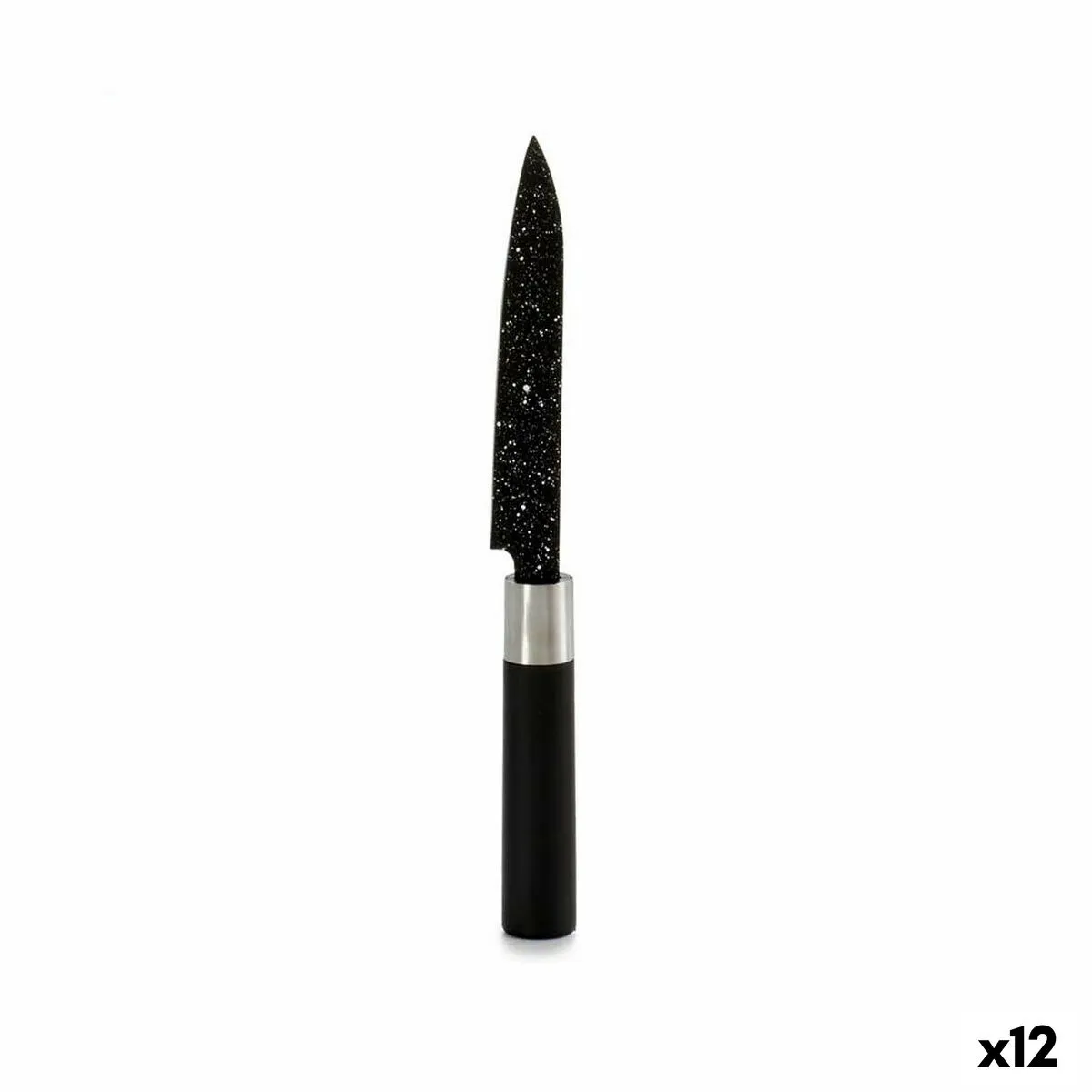 Coltello da Cucina Marmo 2,5 x 24 x 2,5 cm Nero Acciaio inossidabile Plastica (12 Unità)