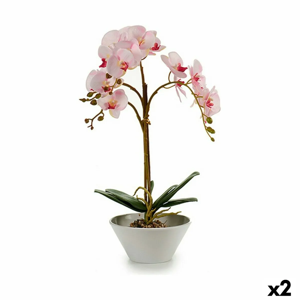 Pianta Decorativa Orchidea Plastica 20 x 60 x 28 cm (2 Unità)