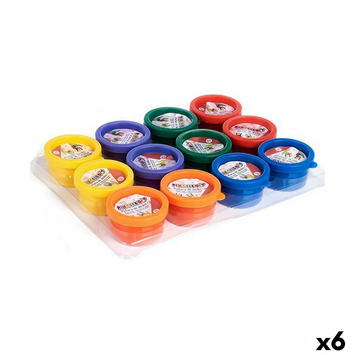 Pittura da usare con le Dita Set Multicolore 28 ml (6 Unità)