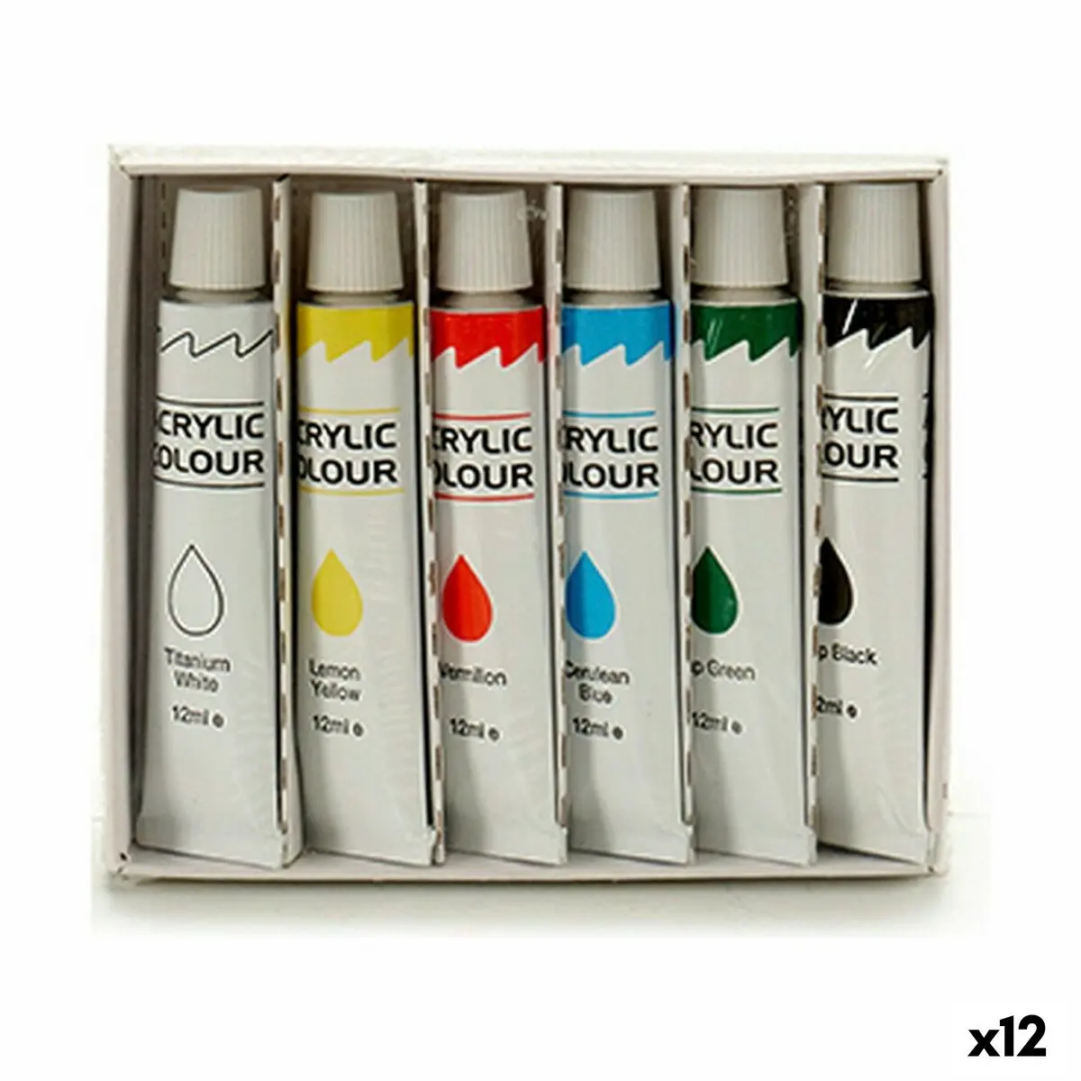 Set di colori Multicolore Vernice acrilica 12 ml (12 Unità)