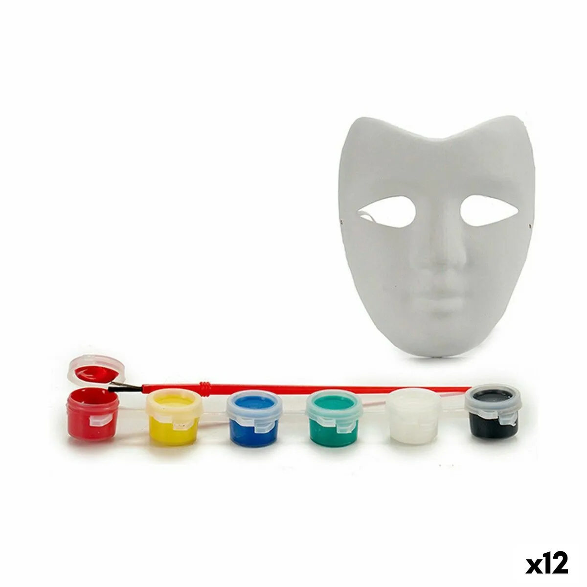 Set Attività Manuali Maschera Bianco Plastica (12 Unità)