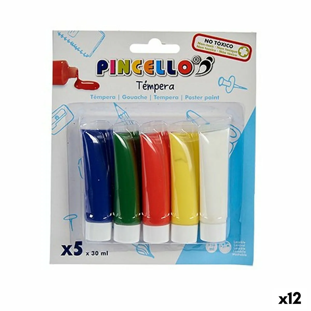 Tempere Multicolore 30 ml (12 Unità)