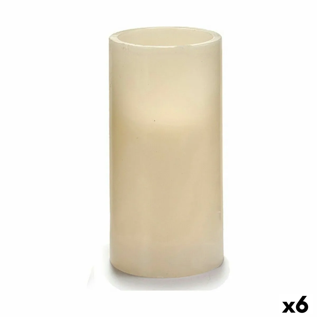 Candela LED Crema 7,5 x 14,5 x 7,5 cm (6 Unità)