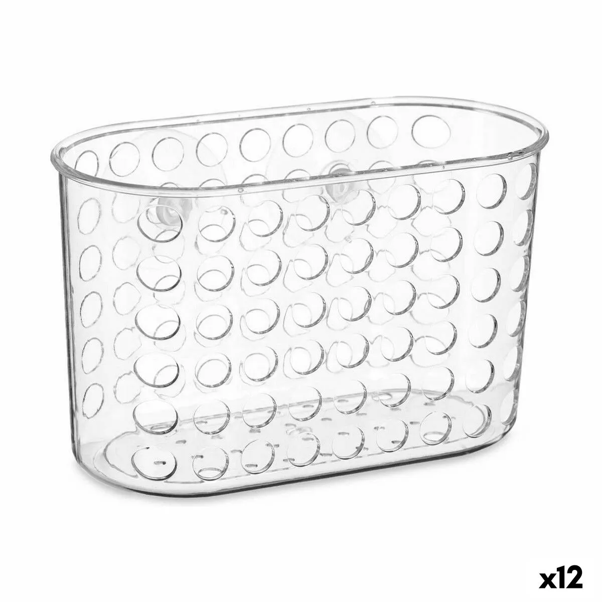 Portaoggetti da Doccia 19,3 x 12 x 9 cm Trasparente Plastica PVC (12 Unità)