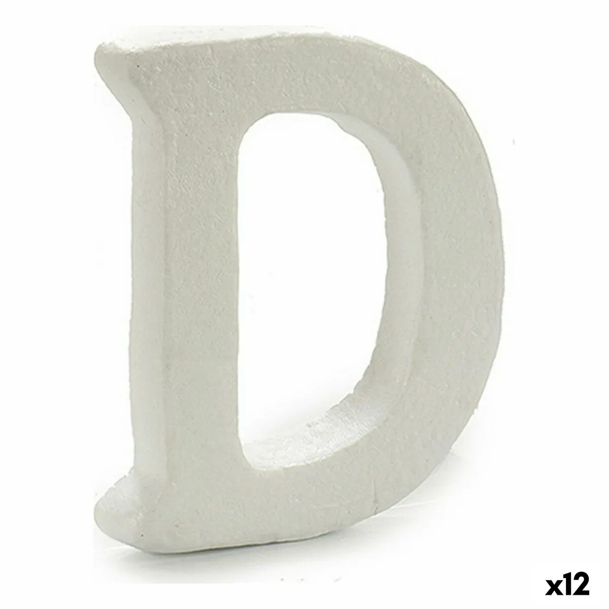 Lettera D Bianco polistirene 2 x 15 x 11,5 cm (12 Unità)