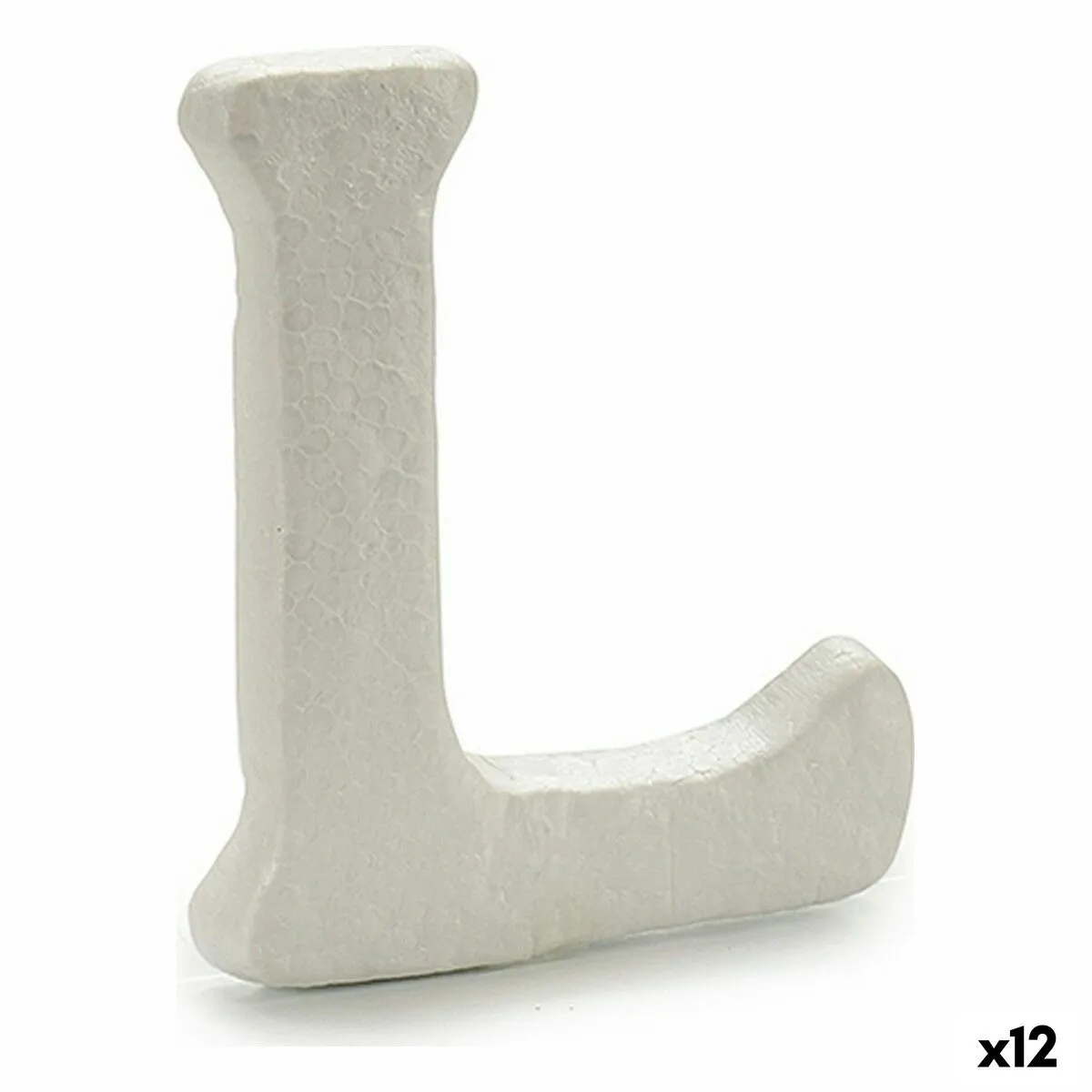 Lettera L Bianco polistirene 1 x 15 x 13,5 cm (12 Unità)