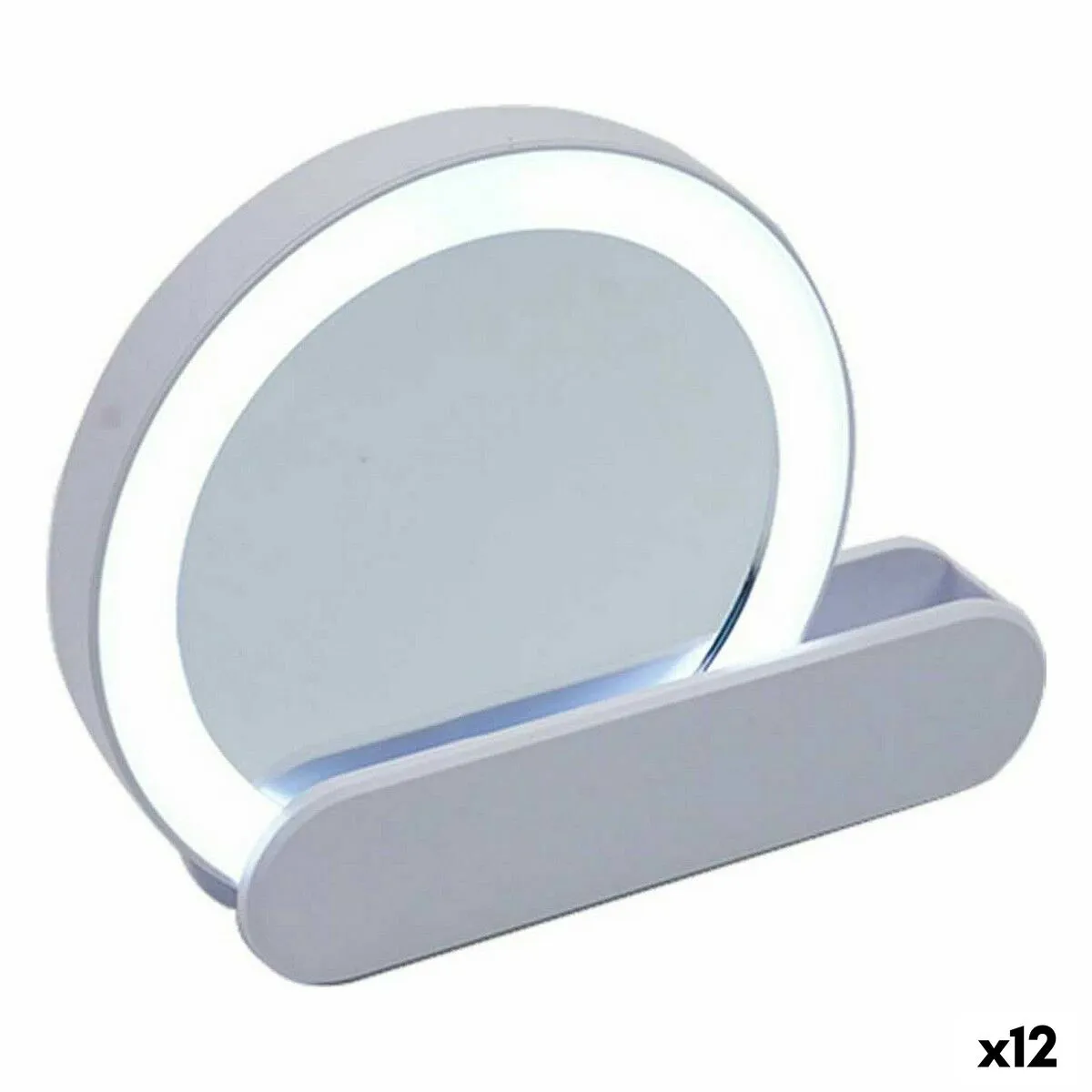 Specchio Luce LED 9 x 2 x 10 cm Bianco ABS (12 Unità)