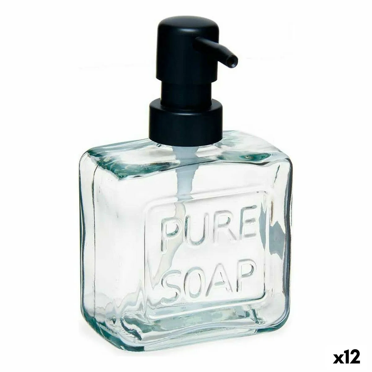 Dispenser di Sapone Pure Soap 250 ml Cristallo Trasparente Plastica (12 Unità)