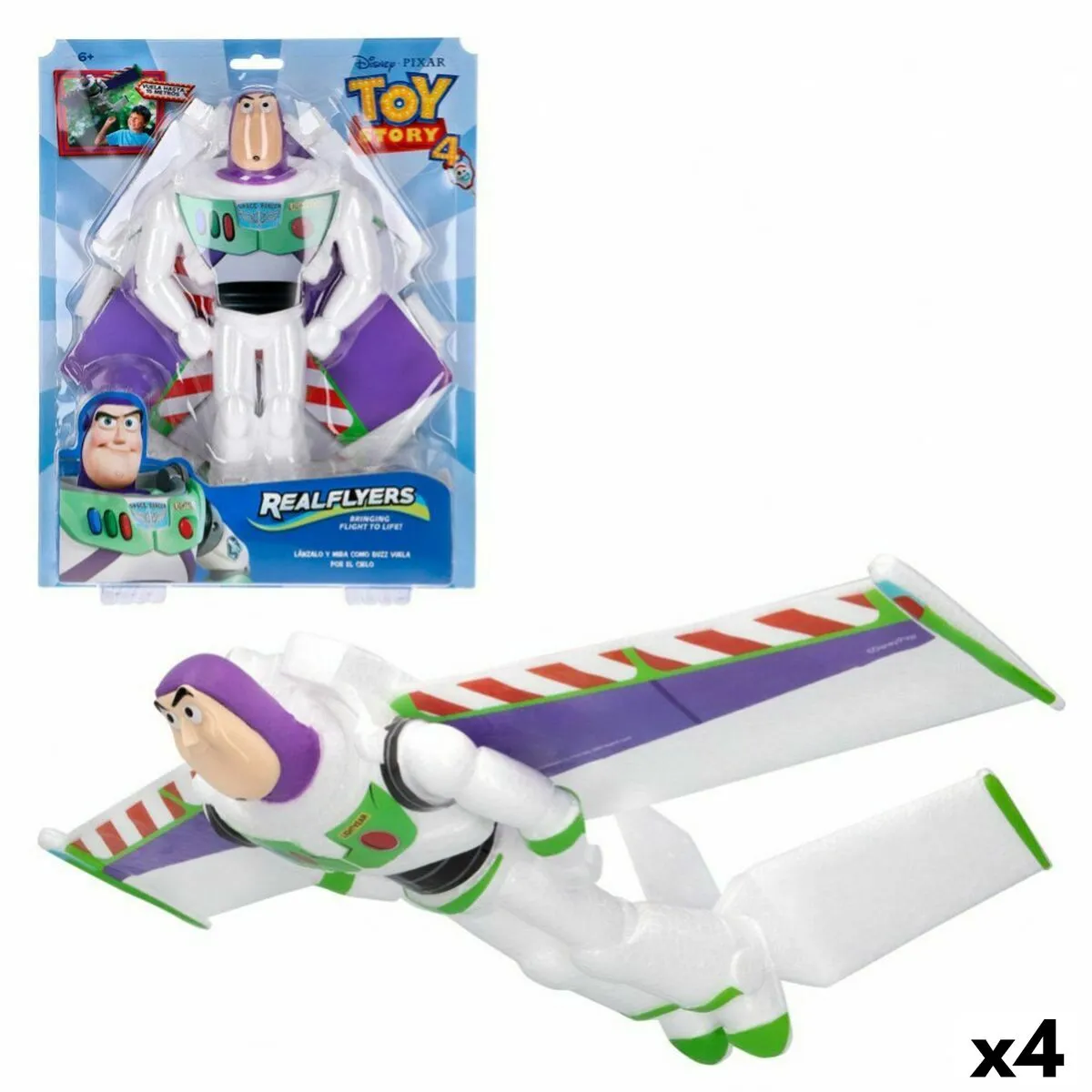 Giocattolo Volante Toy Story Buzz Lightyear Real Flyer 44 x 27 x 13 cm (4 Unità)