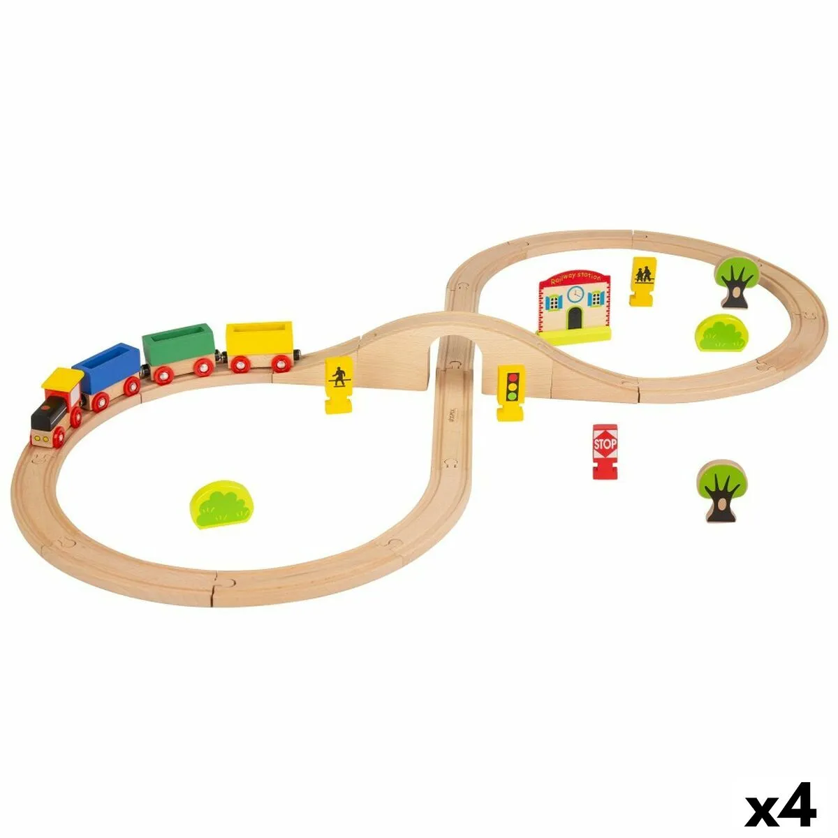 Playset di Veicoli Woomax 30 Pezzi 4 Unità 100 x 8 x 45 cm