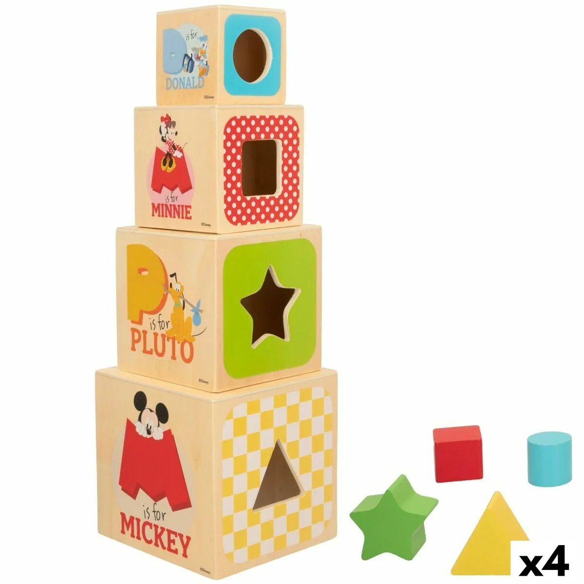 Blocchi Impilabili Disney 8 Pezzi 4 Unità 12,2 x 12,2 x 12,2 cm