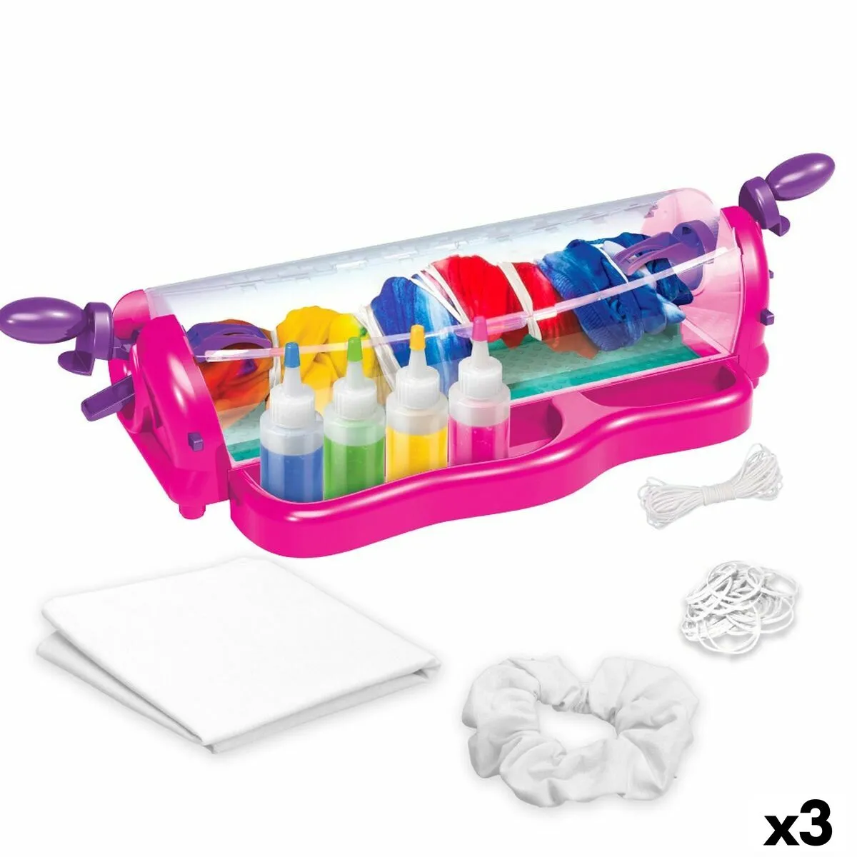 Kit per Creare Braccialetti Cra-Z-Art SHIMMER N SPARKLE-ESTUDIO TIE & DYE 3 Unità