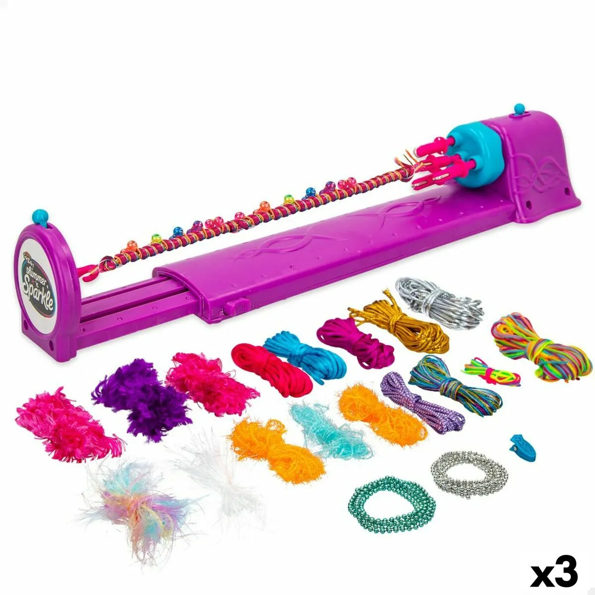 Kit per Creare Braccialetti Cra-Z-Art SHIMMER N SPARKLE MAKE YOUR BRACELET 3 Unità