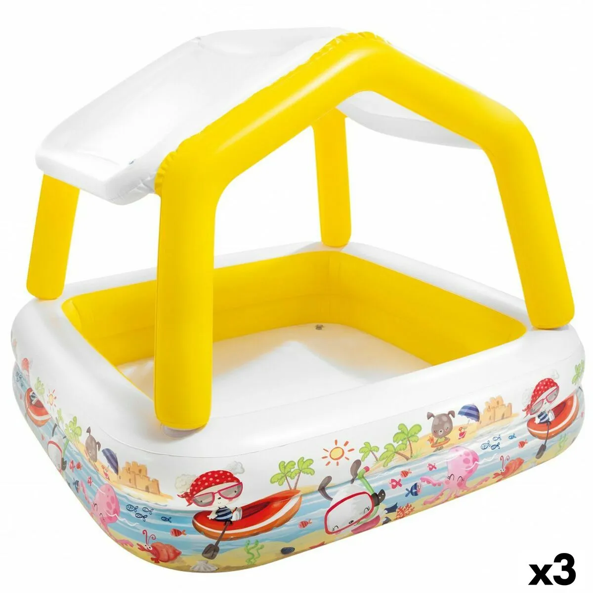 Piscina Gonfiabile per Bambini Intex Tenda 295 L 157 x 122 x 157 cm (3 Unità)