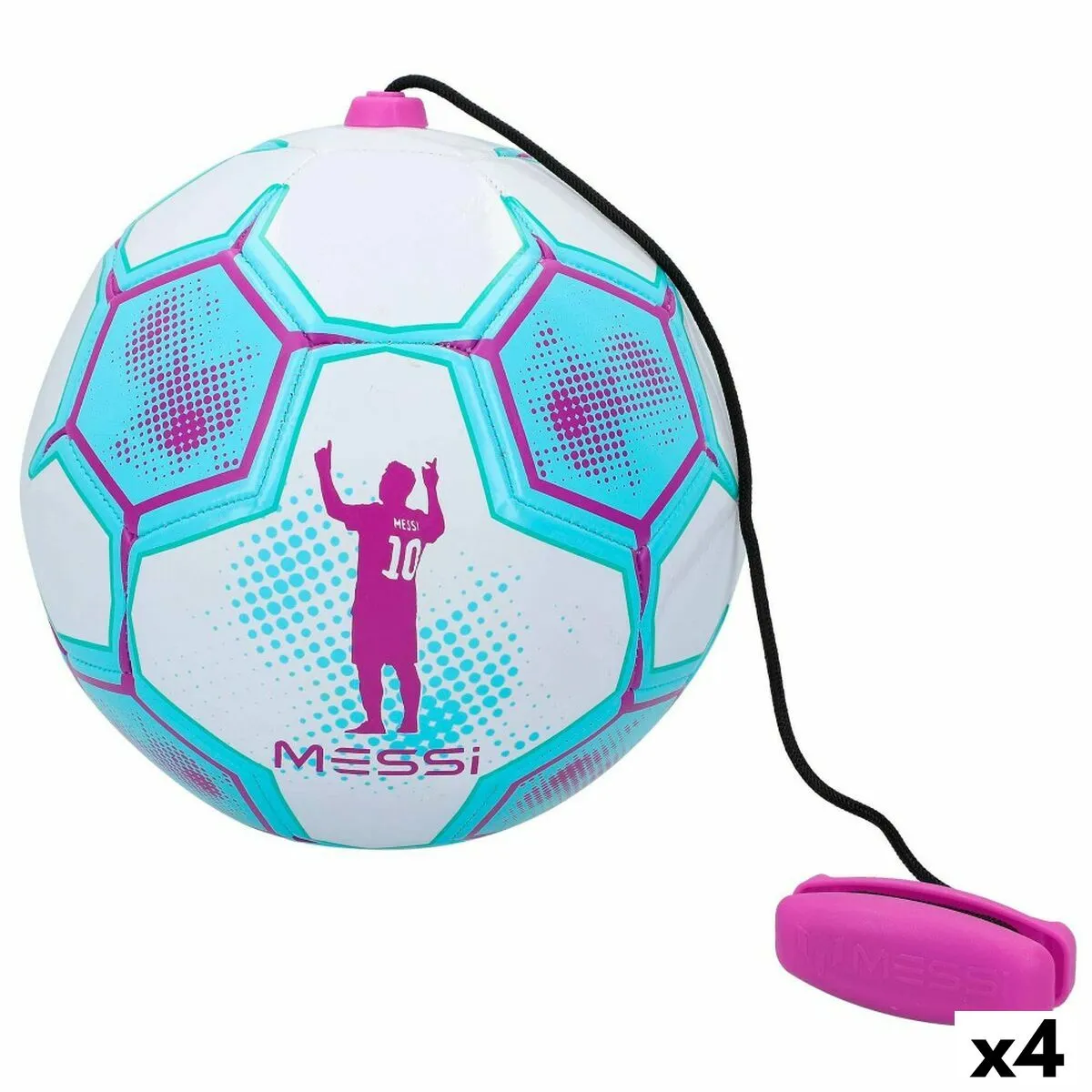 Pallone da Calcio Messi Training System Corda Allenamento Poliuretano (4 Unità)