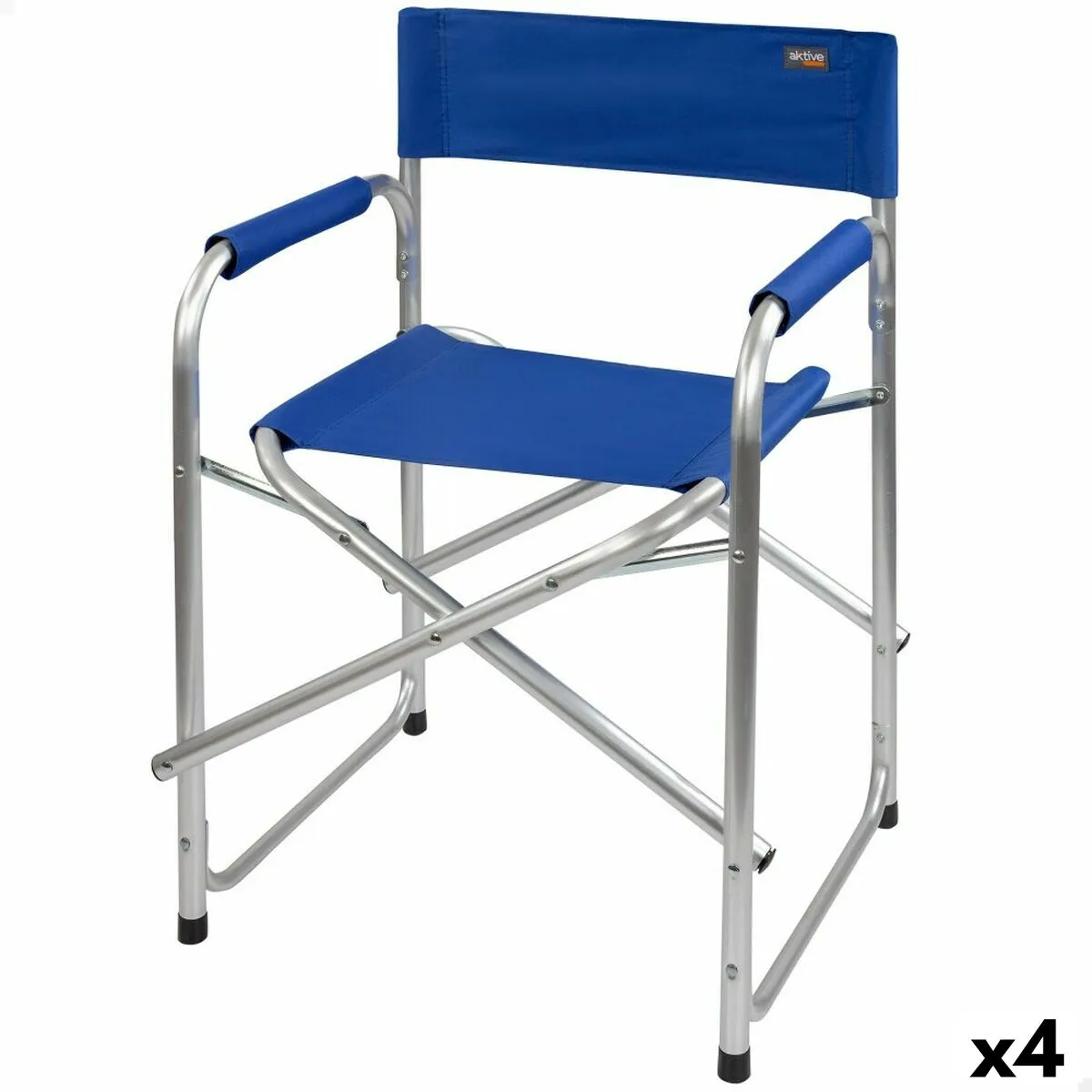 Sedia da Campeggio Pieghevole Aktive Azzurro 56 x 78 x 49 cm (4 Unità)