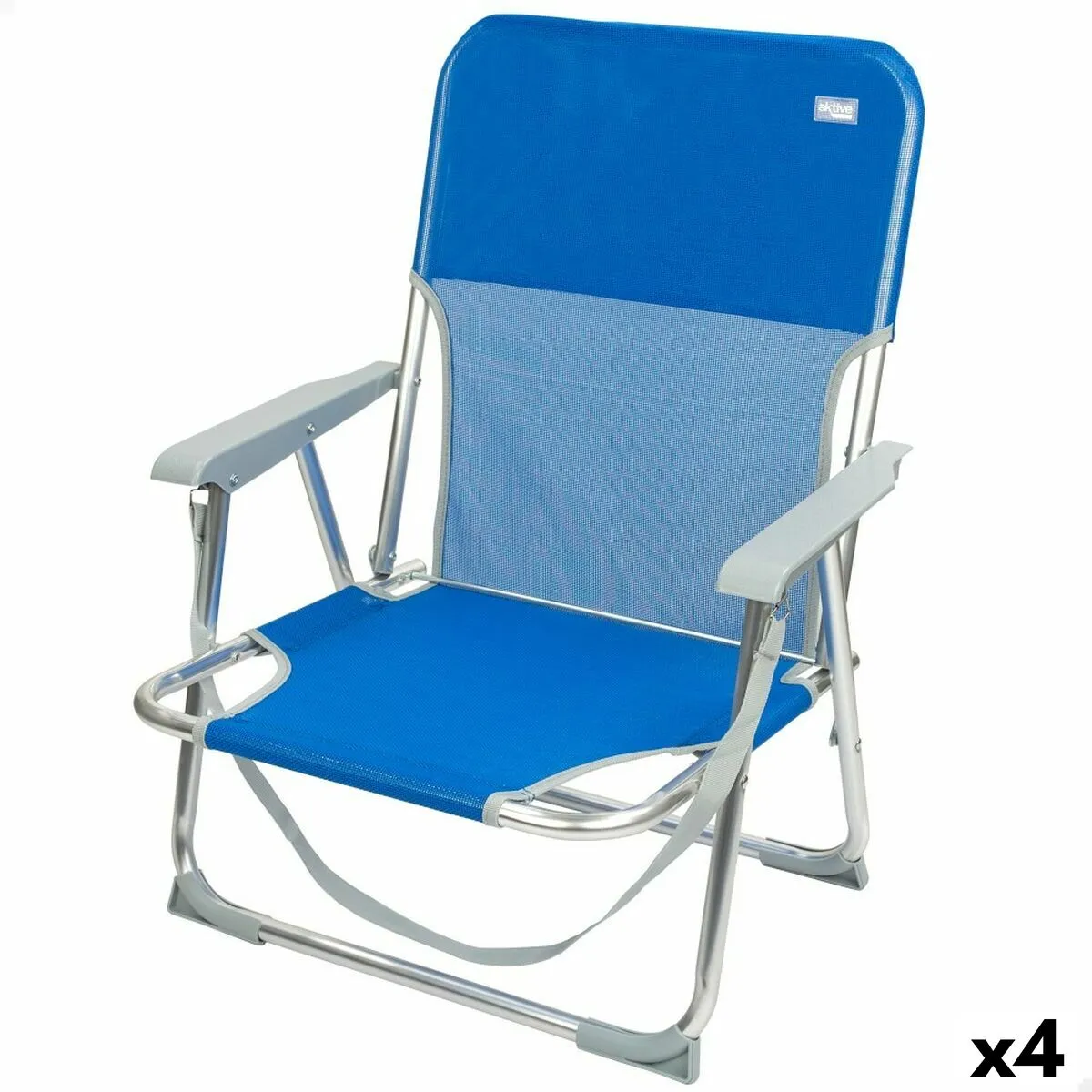 Sedia Pieghevole Aktive Gomera Azzurro 44 x 72 x 35 cm (4 Unità)