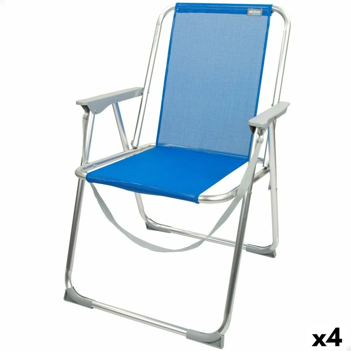 Sedia Pieghevole Aktive Gomera Azzurro 44 x 76 x 45 cm (4 Unità)