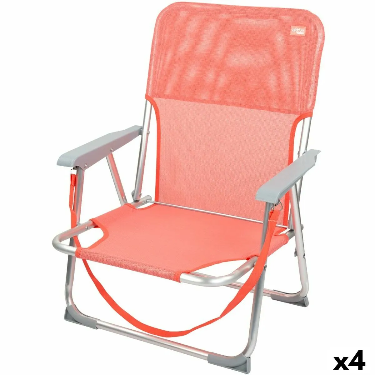 Sedia Pieghevole Aktive Flamingo Corallo 44 x 72 x 35 cm (4 Unità)