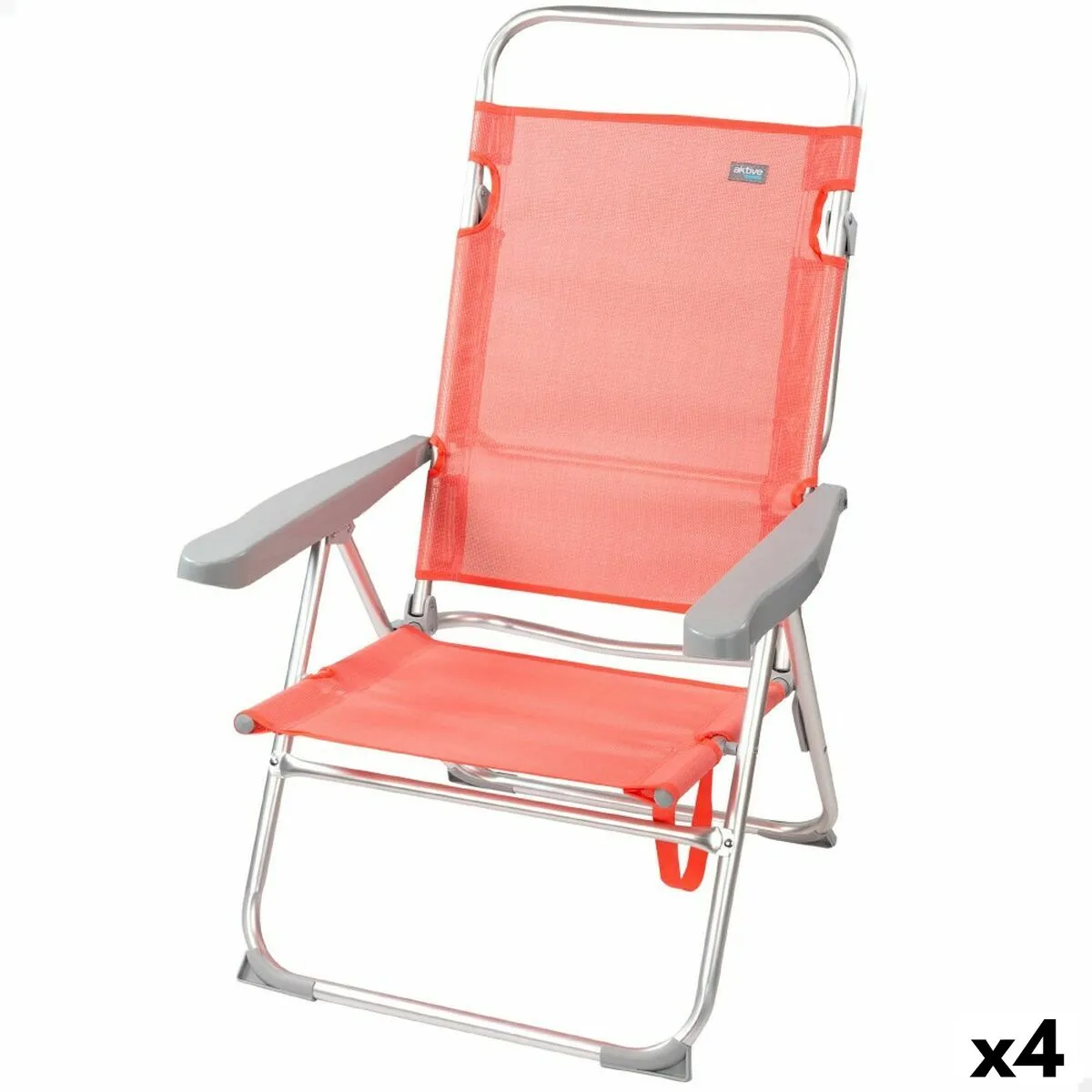 Sedia Pieghevole Aktive Flamingo Corallo 48 x 99 x 57 cm (4 Unità)