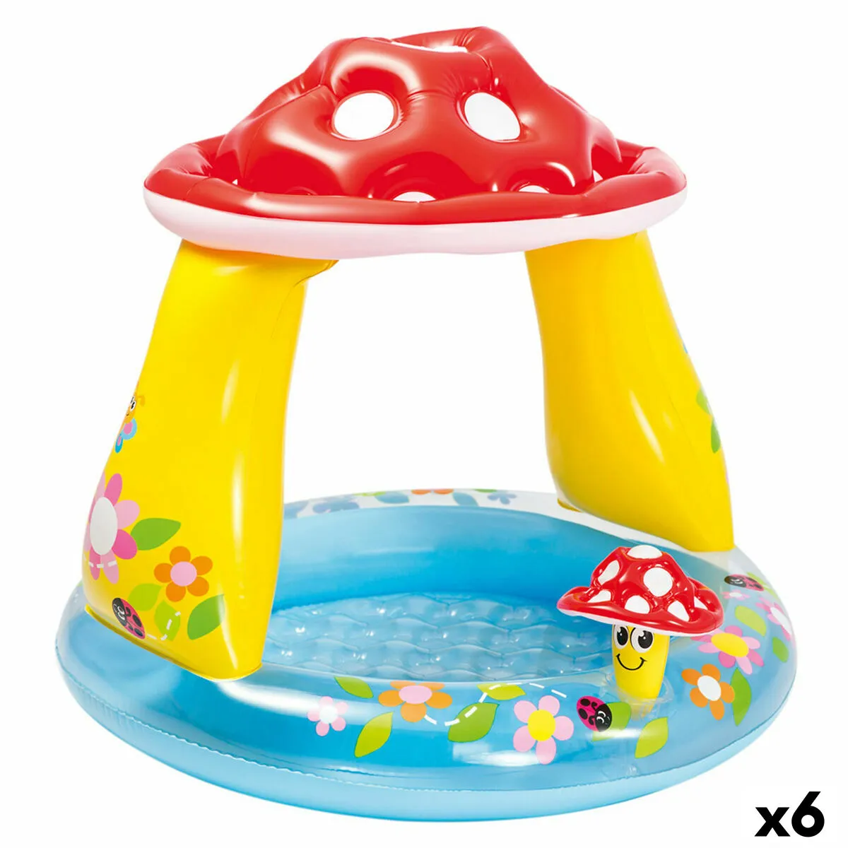 Piscina Gonfiabile per Bambini Intex Funghi Champignon Tenda 45 L 102 x 89 x 102 cm (6 Unità)