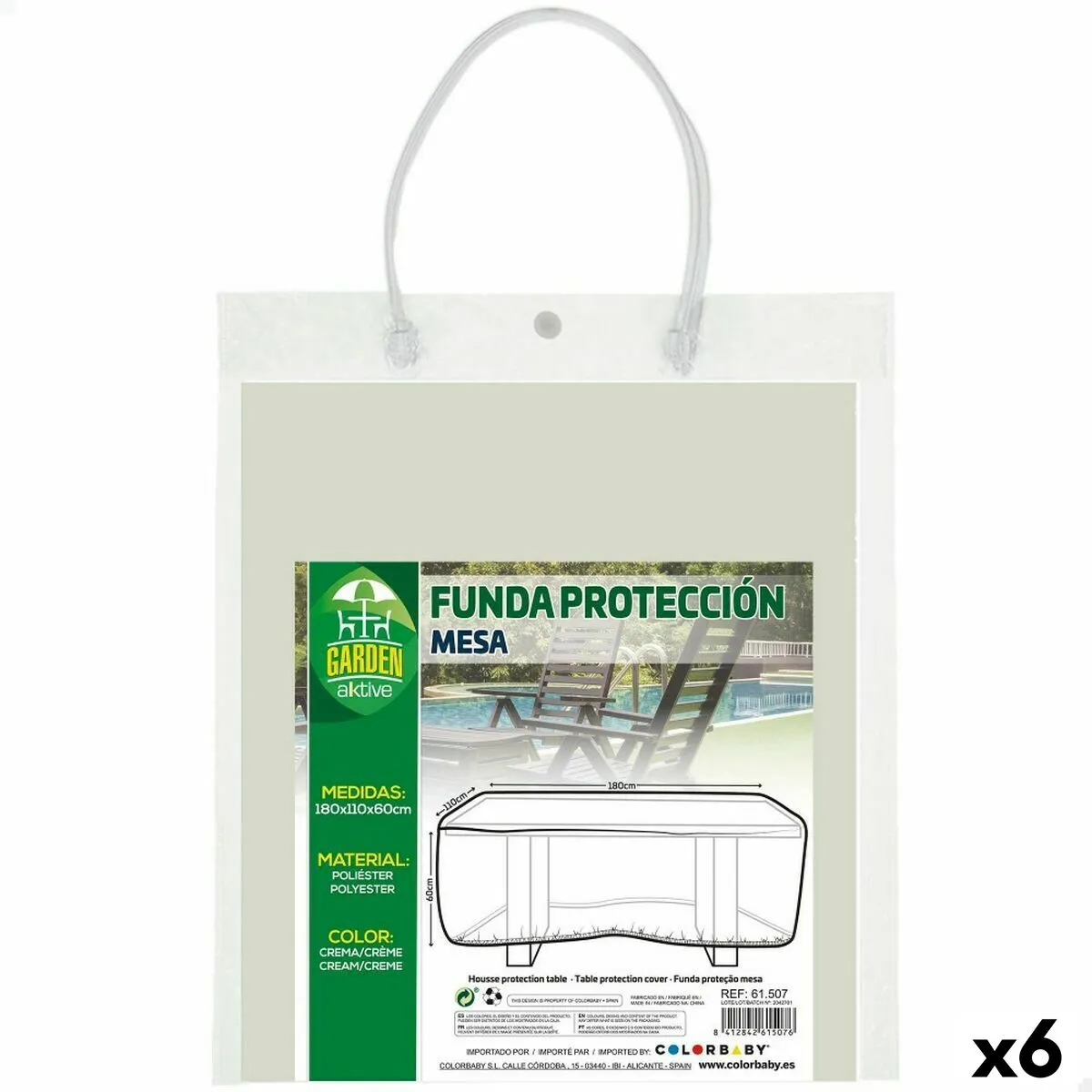 Custodia Protettrice Aktive Tavoli Polietilene 180 x 60 x 110 cm (6 Unità)