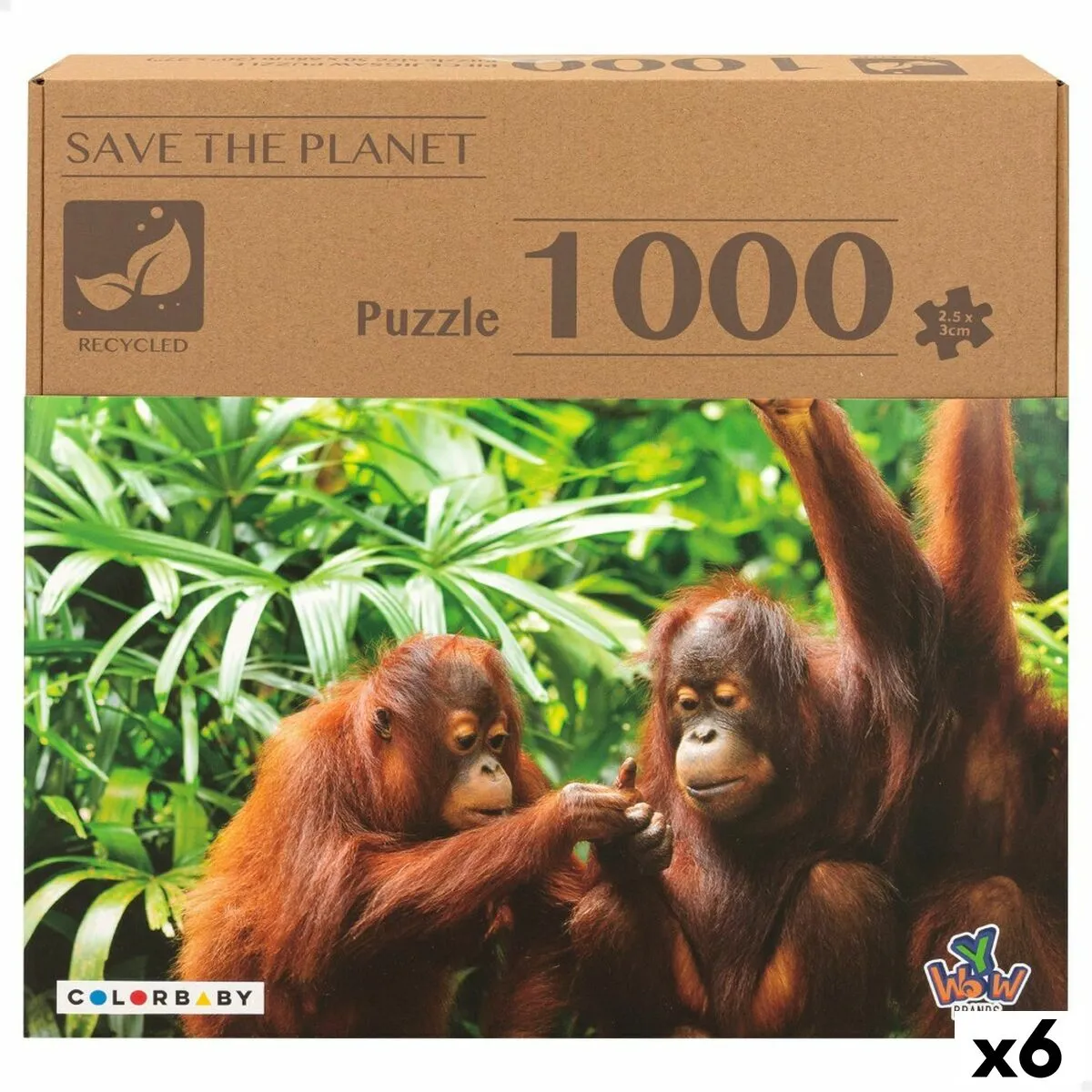 Puzzle Colorbaby Orangutan 6 Unità 68 x 50 x 0,1 cm