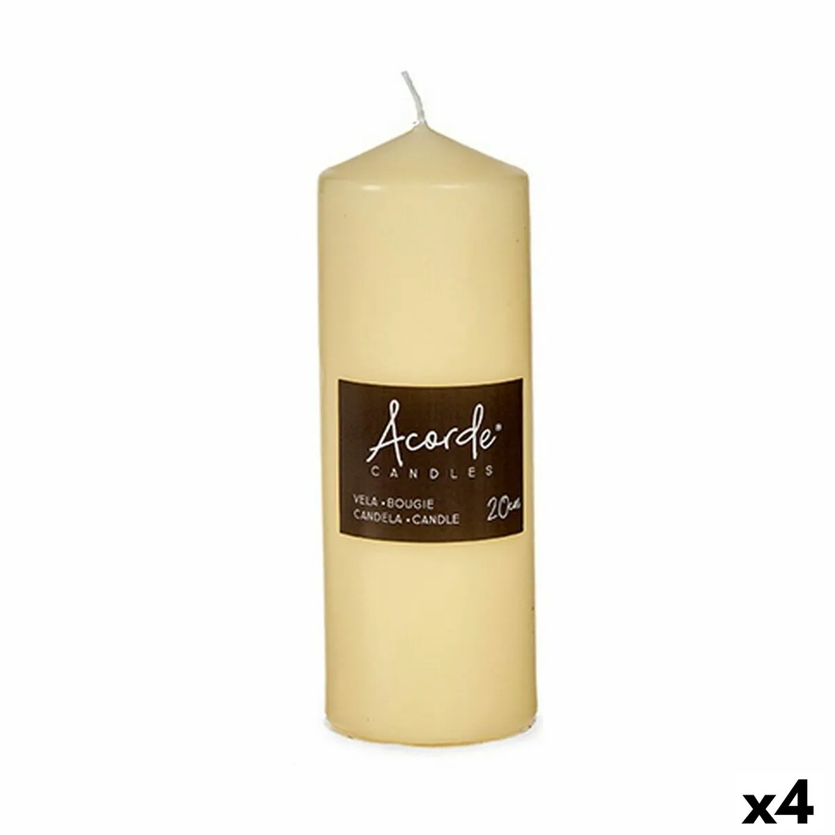 Candela Crema 7 x 19,7 x 7 cm (4 Unità)