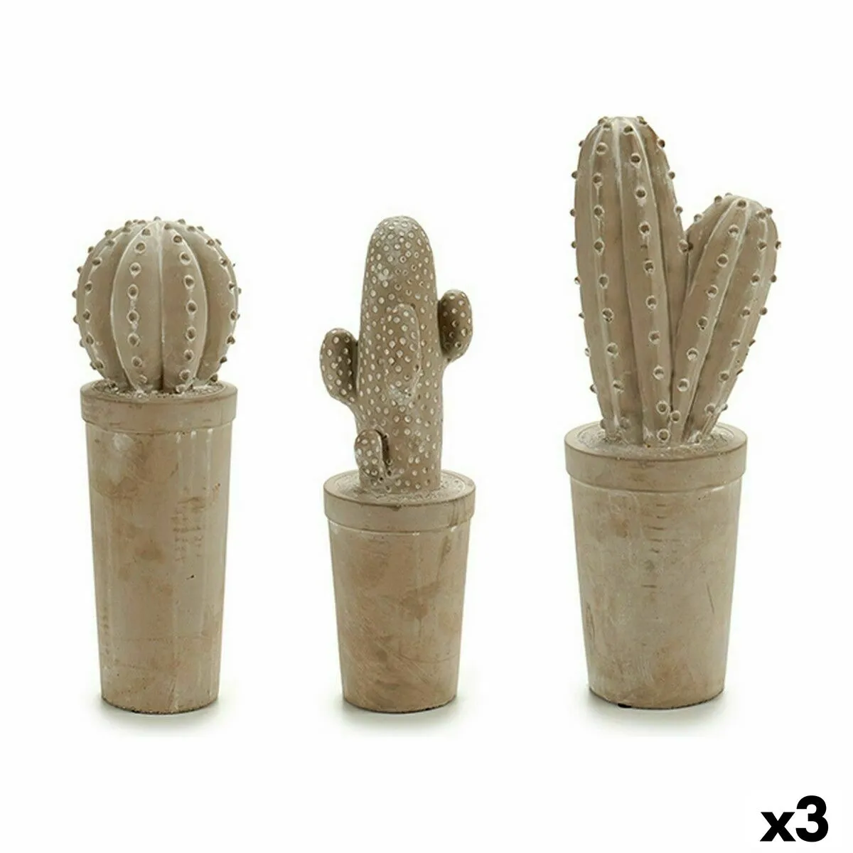 Statua Decorativa da Giardino Cactus Pietra 13 x 38 x 13 cm (3 Unità)