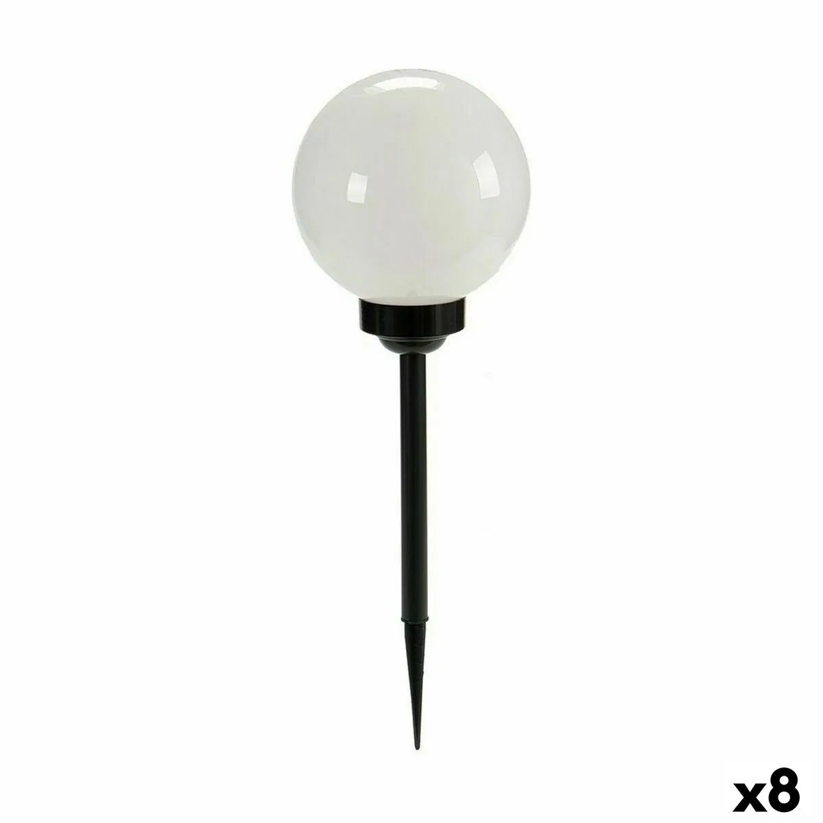 Faro Sfera Ricarica a luce solare Bianco Nero Plastica 15 x 47,5 x 15 cm (8 Unità)