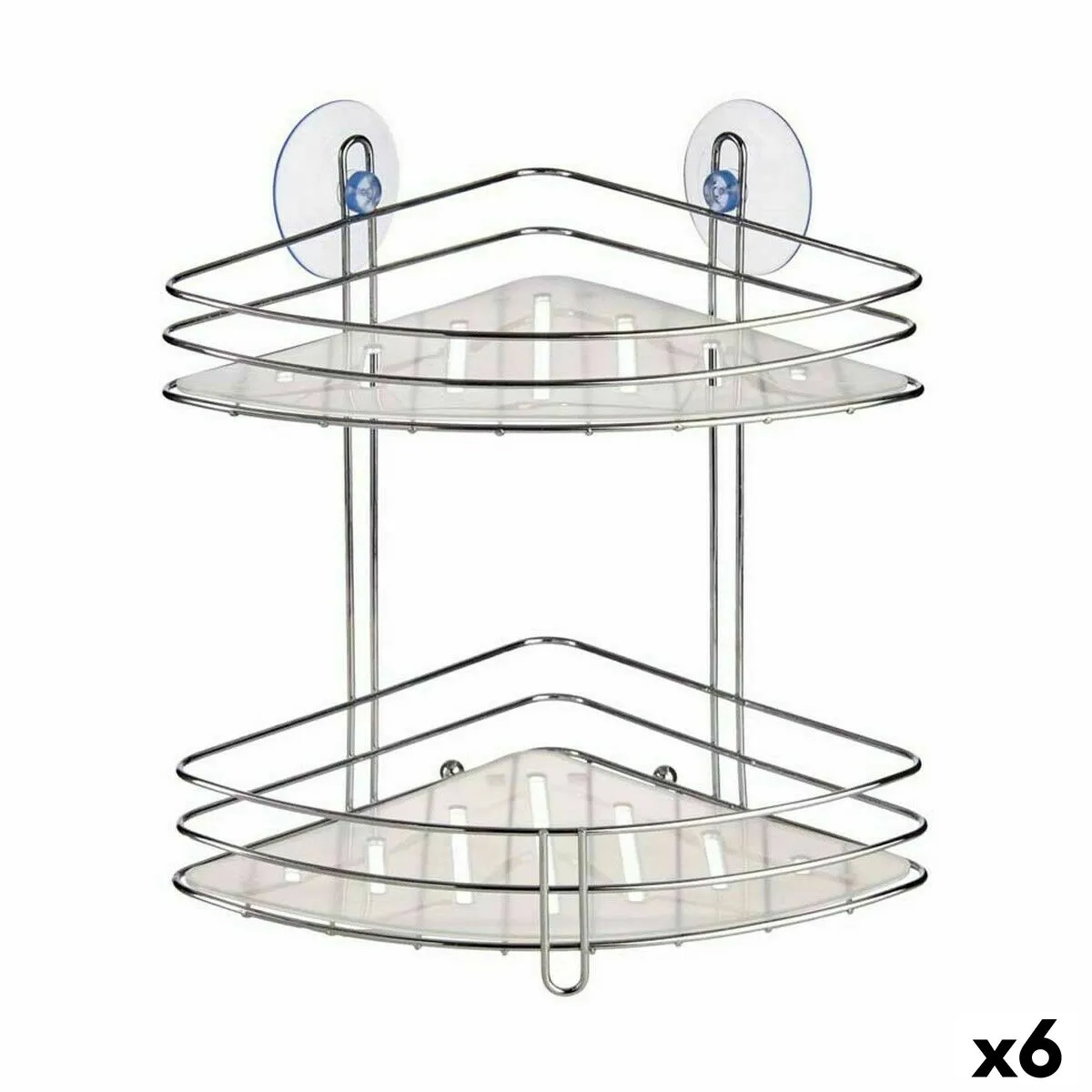 Scaffale ad Angolo Di Doccia Trasparente Cromo Plastica 26,9 x 26,5 x 19,8 cm (6 Unità)