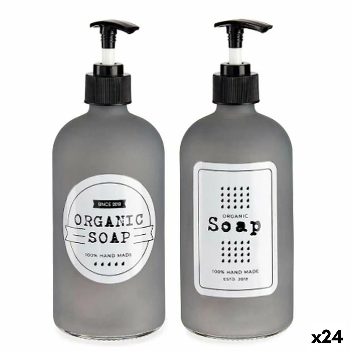 Dispenser di Sapone Grigio Vetro polipropilene 480 ml (24 Unità)