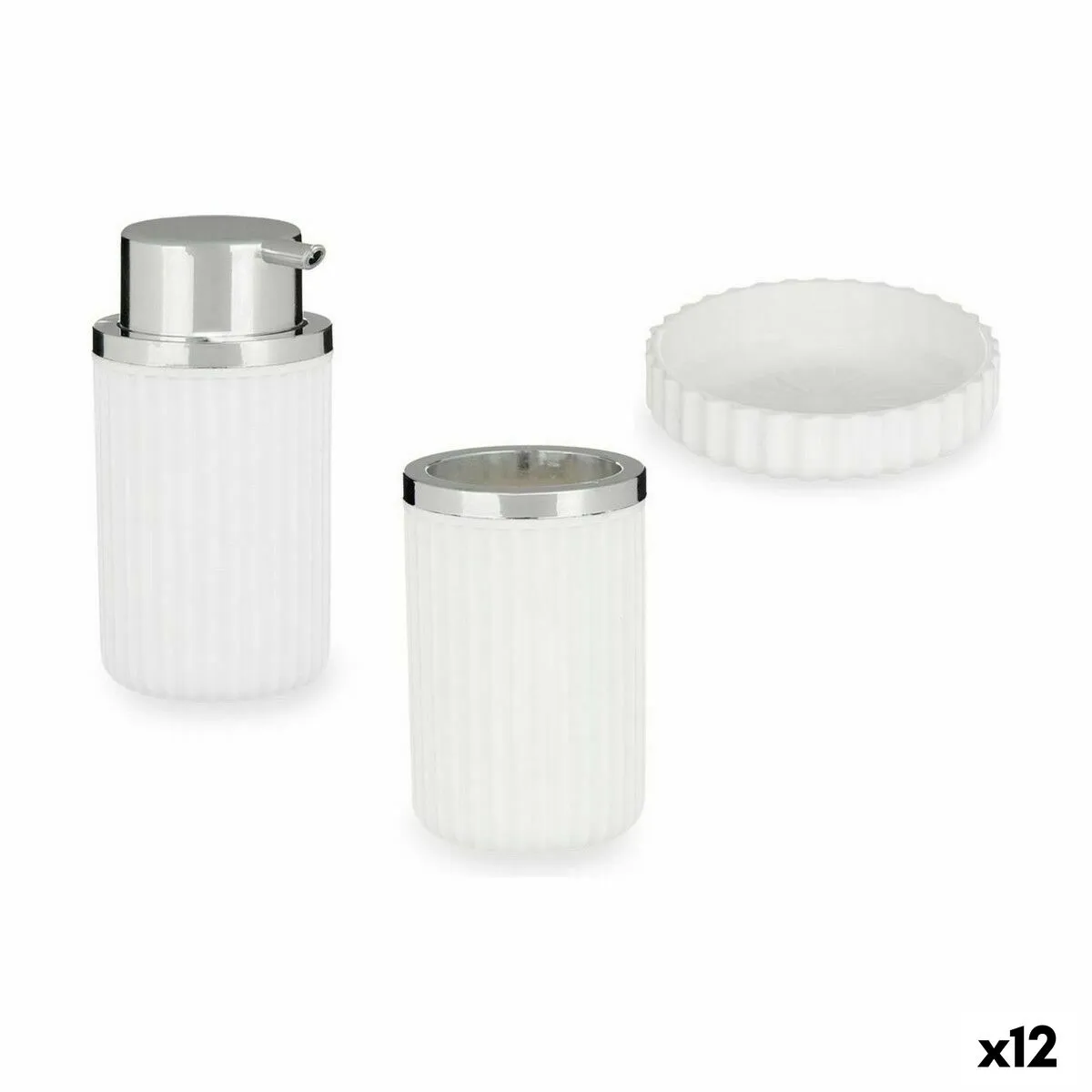 Set da Bagno Bianco Plastica (12 Unità)